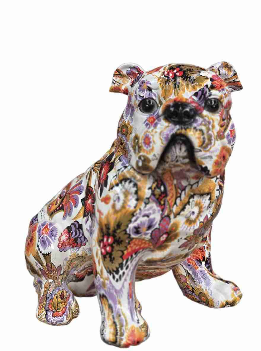 Figura decorativa bulldog floral - miniatura 5