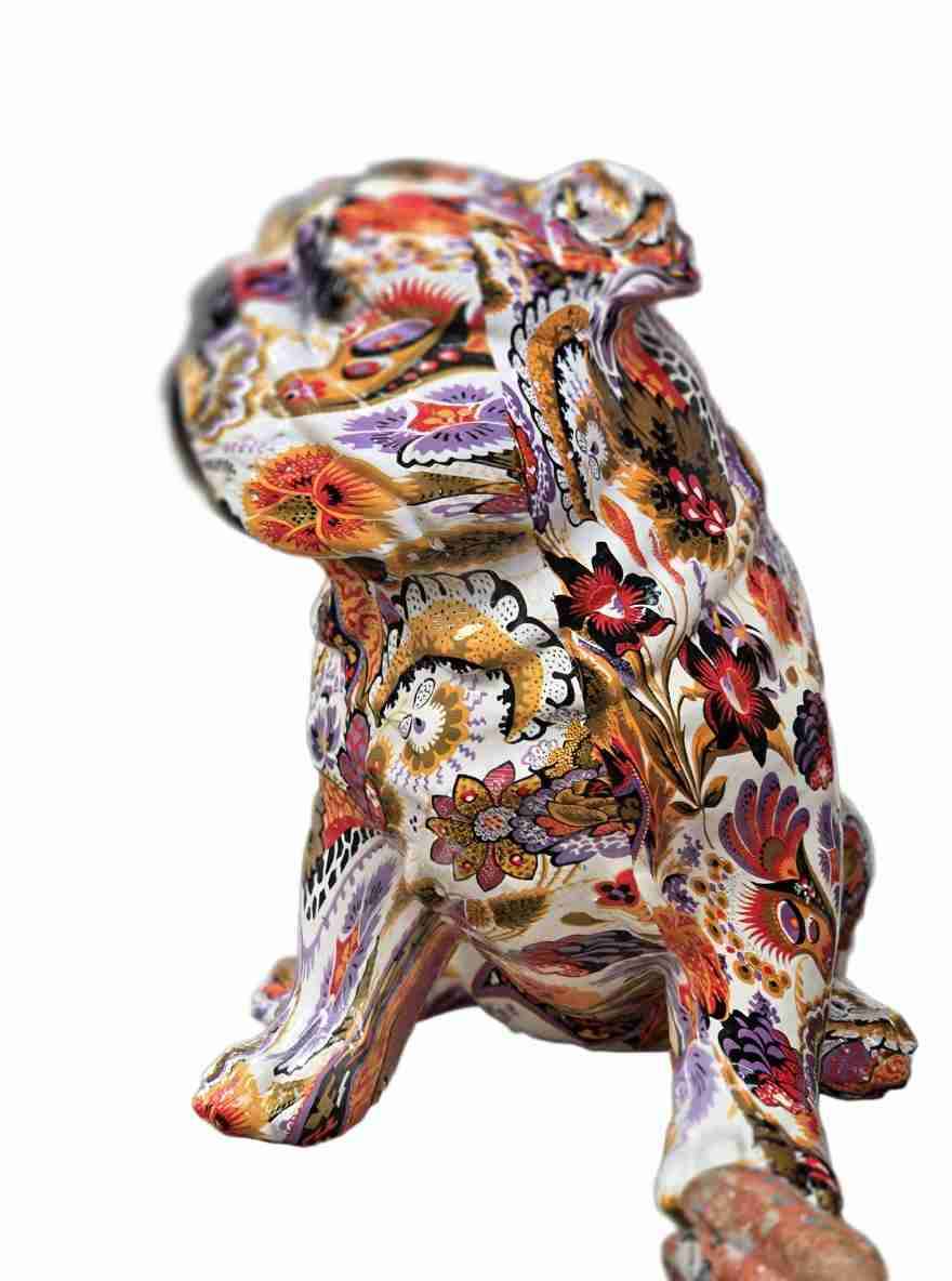 Figura decorativa bulldog floral - miniatura 6