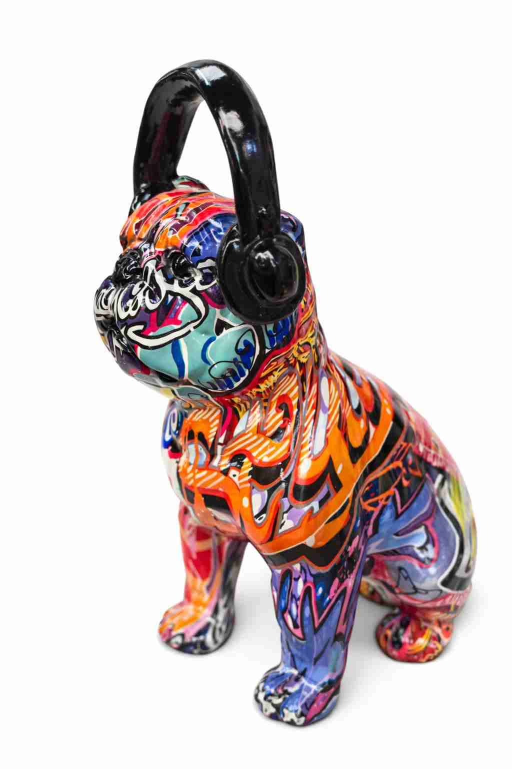 Escultura Bulldog con audífonos - miniatura 2