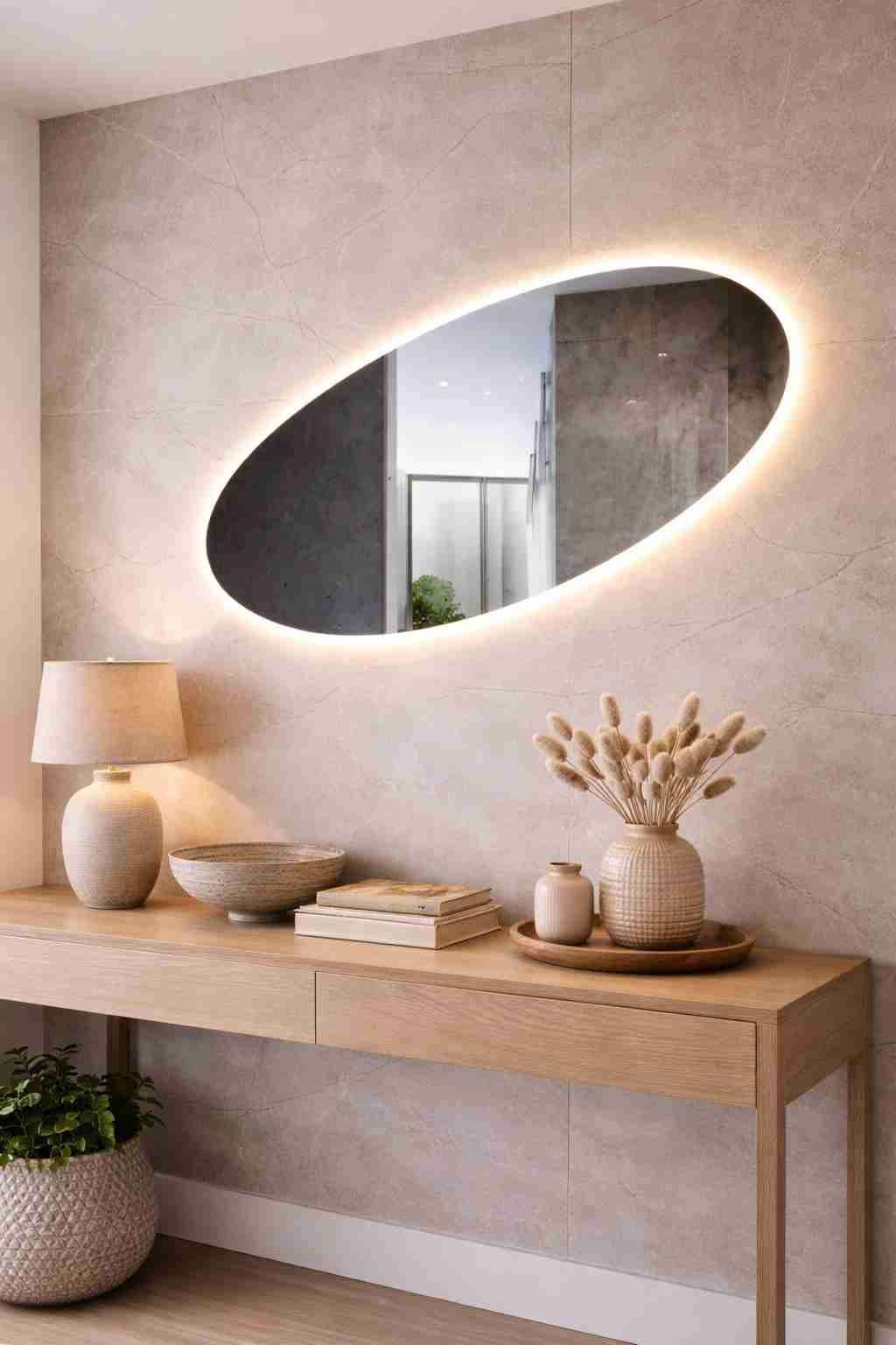 Espejo ovalado con luz LED - miniatura 1