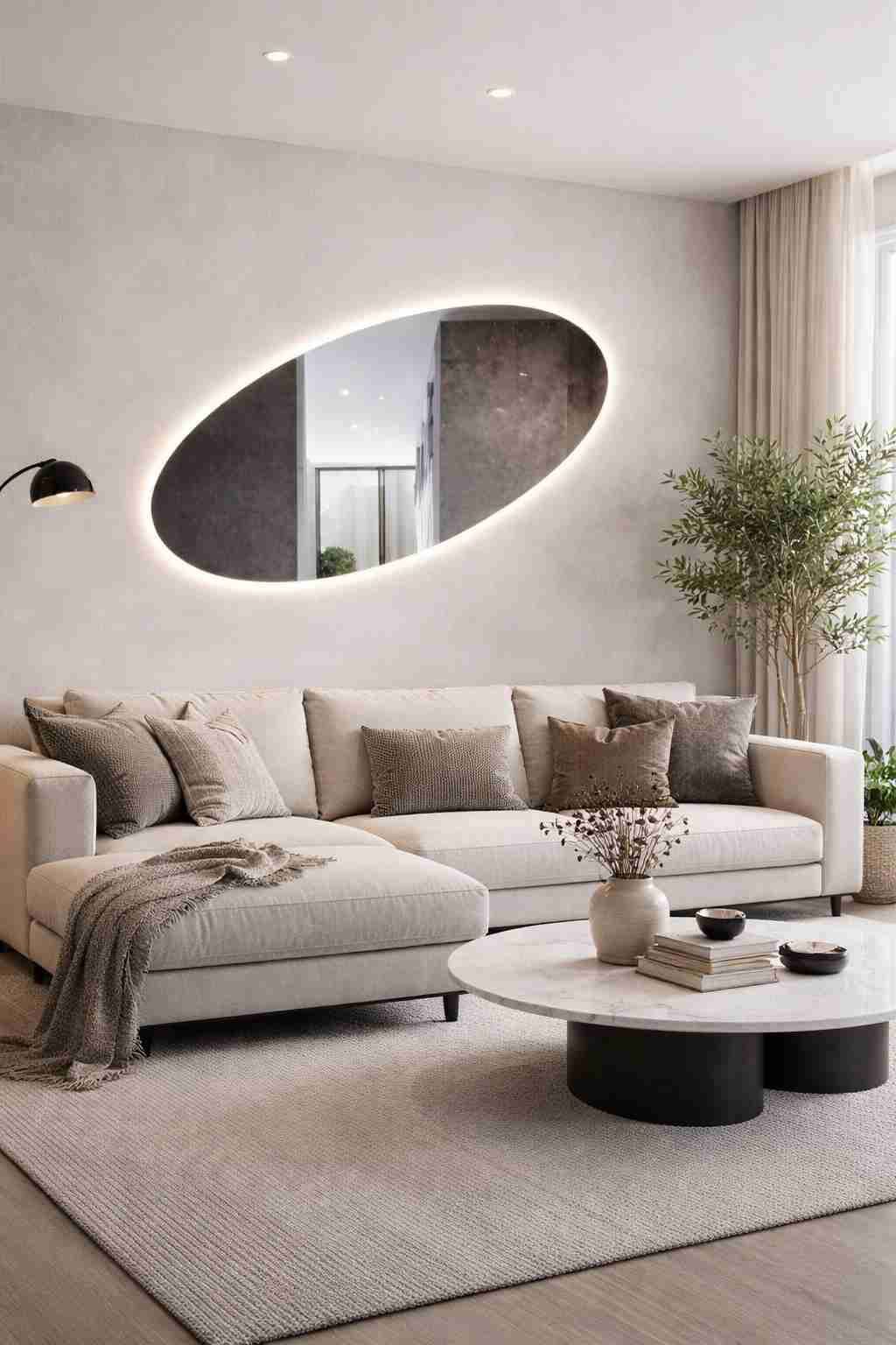 Espejo ovalado con luz LED - miniatura 2