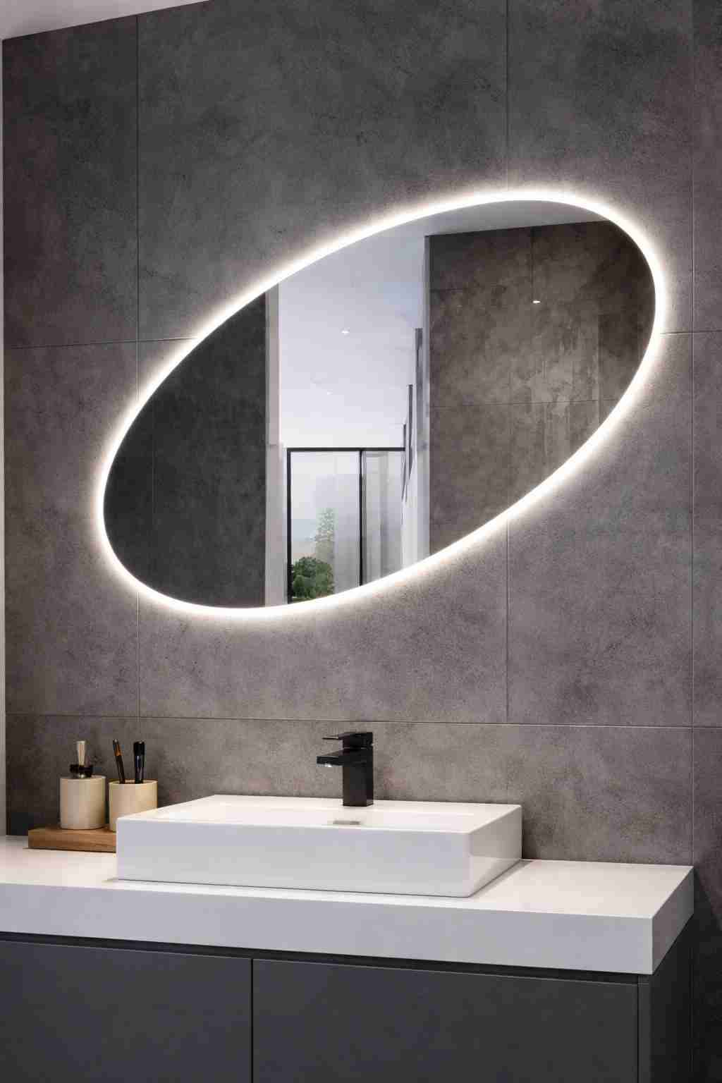 Espejo ovalado con luz LED - miniatura 5