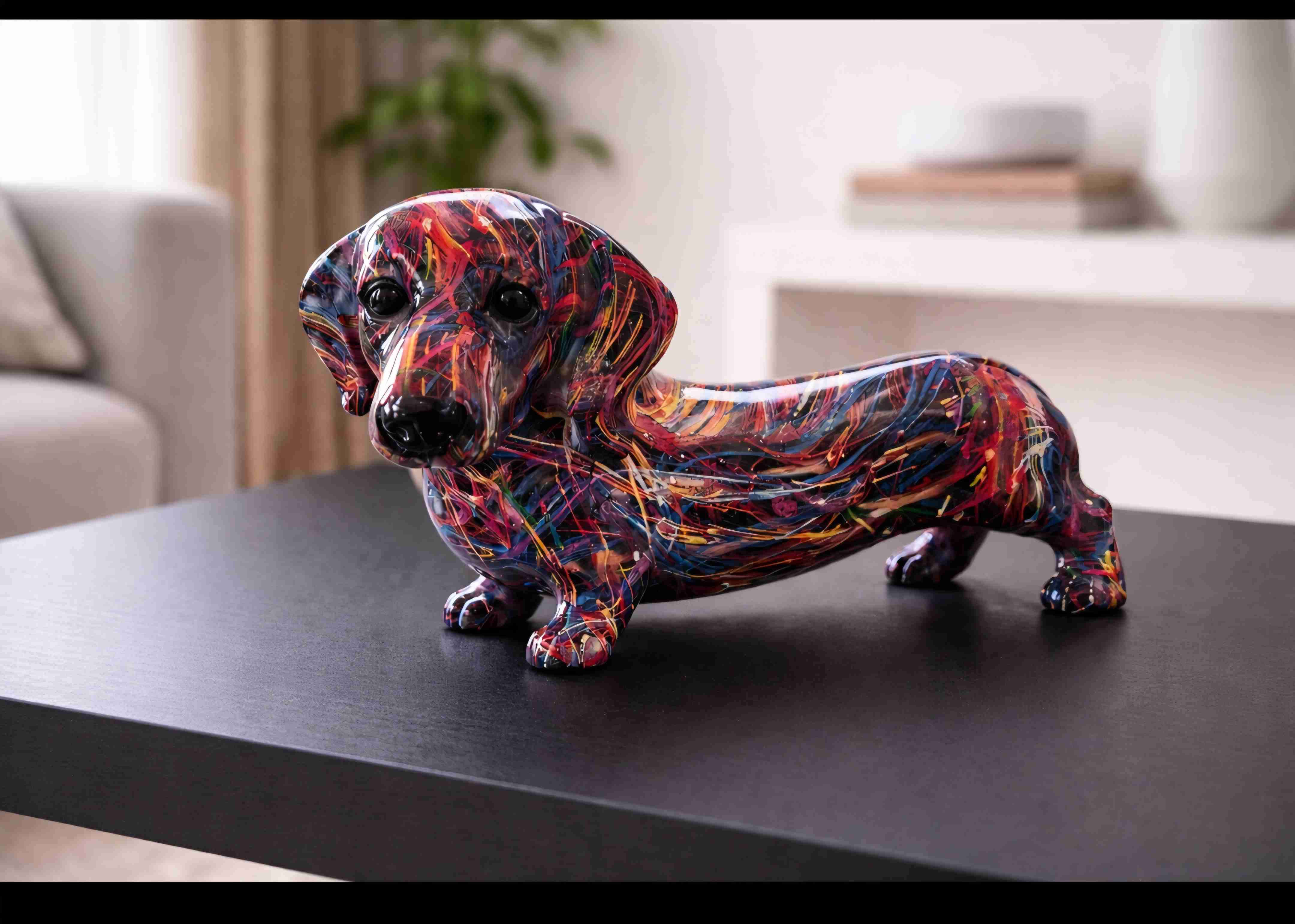 Escultura Resina Salchicha Colores Vivos - miniatura 1