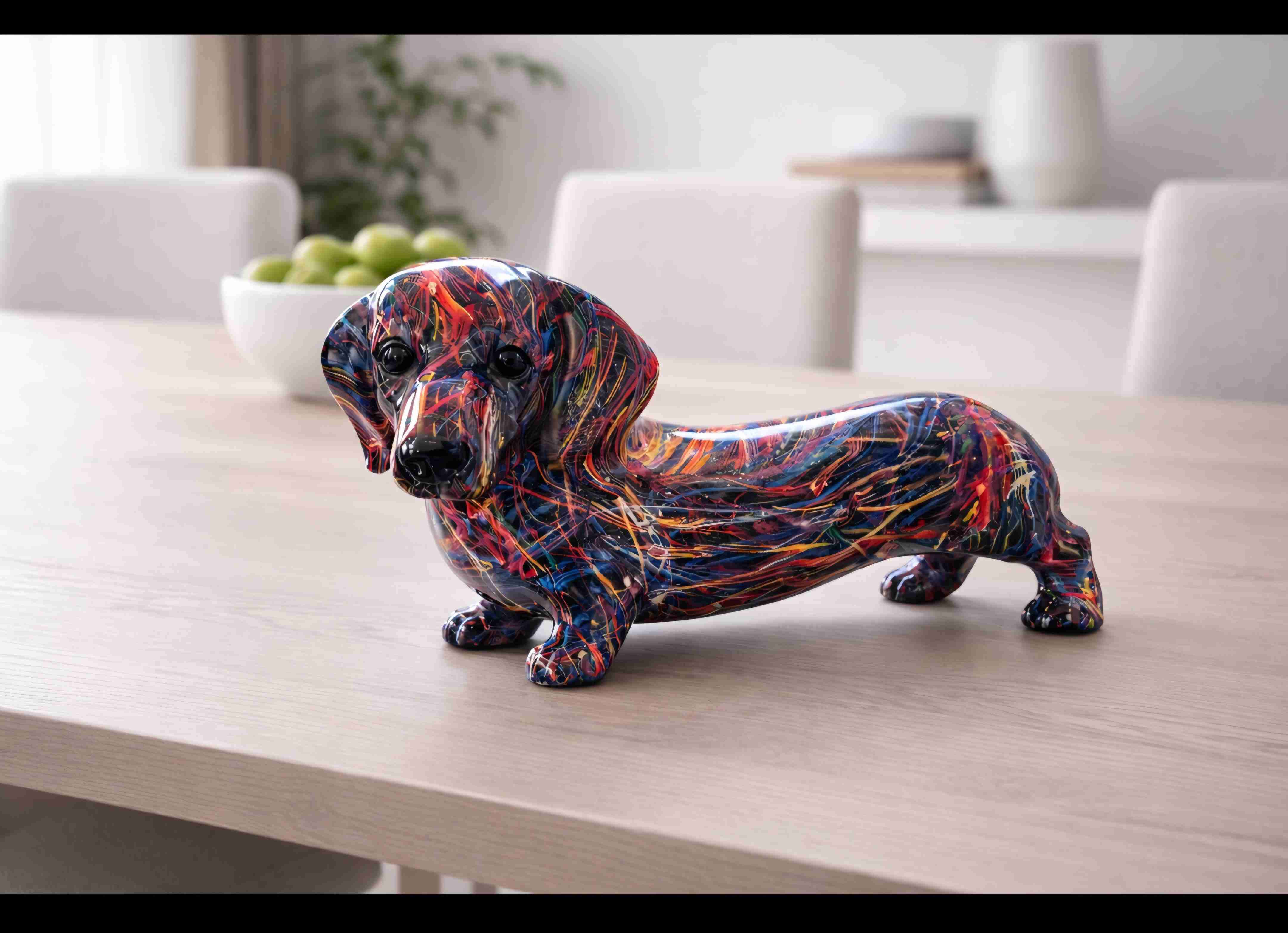 Escultura Resina Salchicha Colores Vivos - miniatura 2