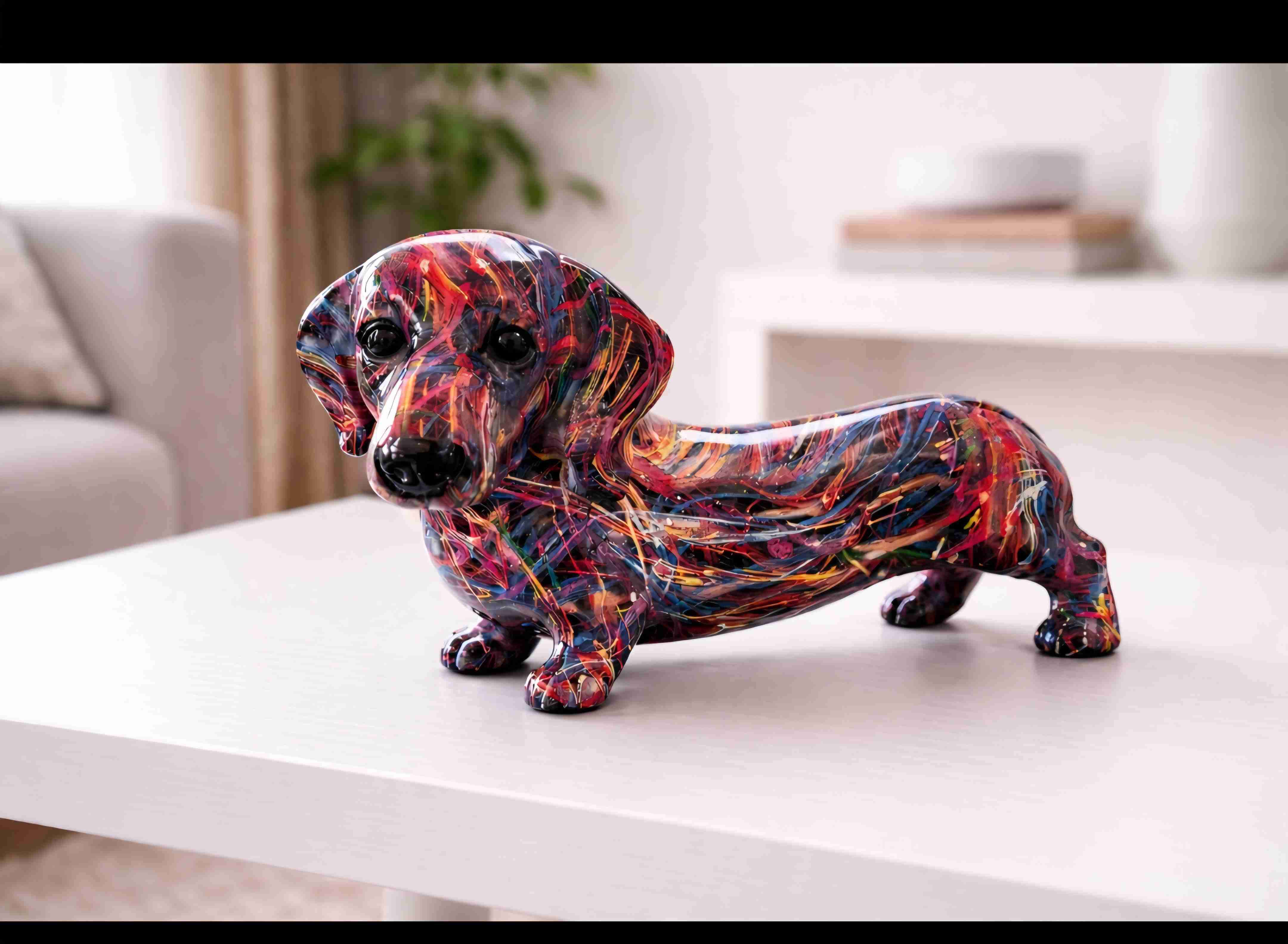 Escultura Resina Salchicha Colores Vivos - miniatura 3