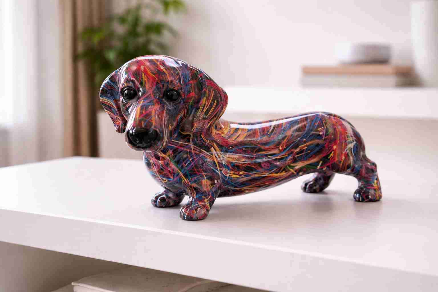 Escultura Resina Salchicha Colores Vivos - miniatura 4