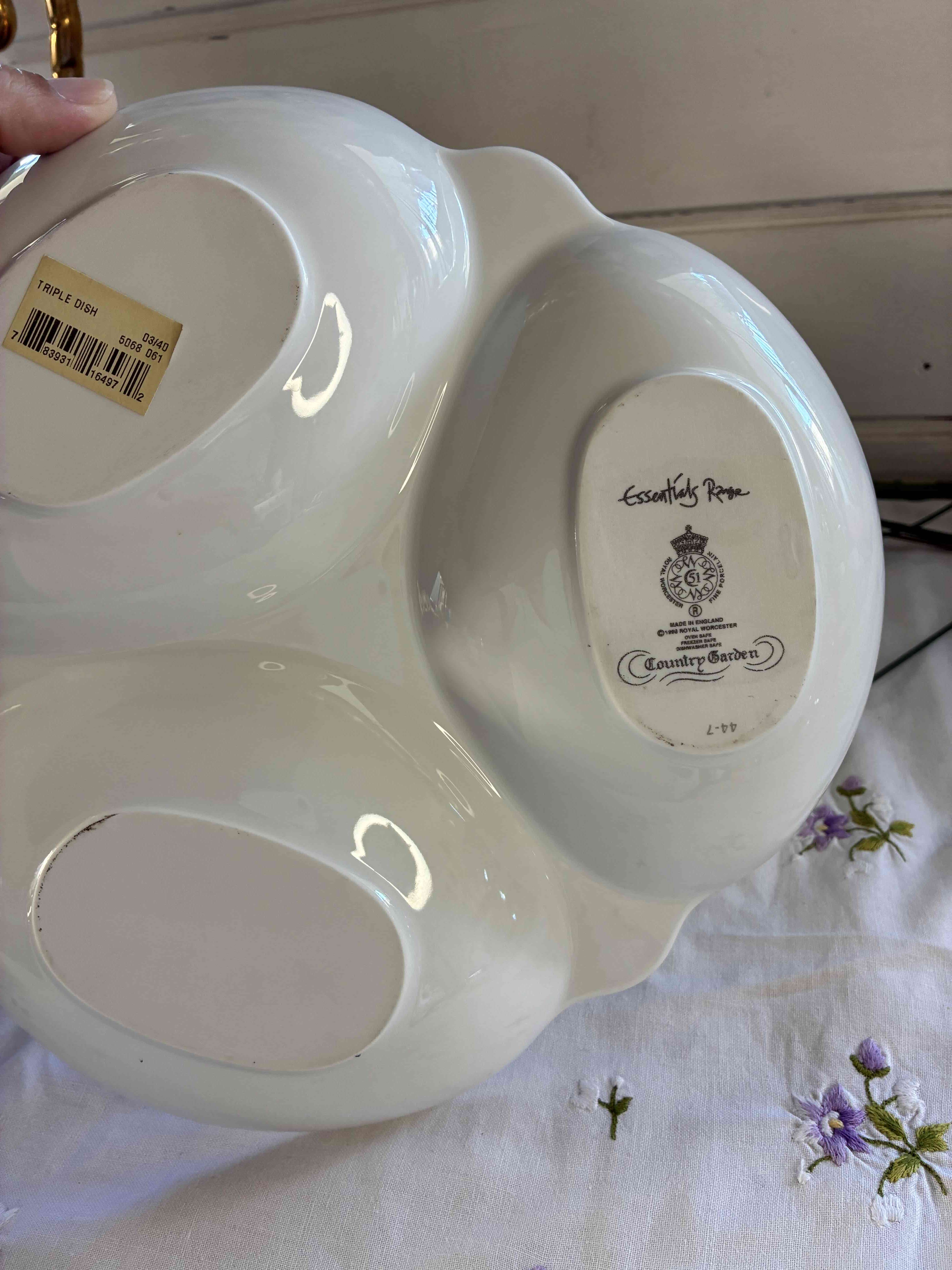 Plato compartido de porcelana floral - miniatura 2