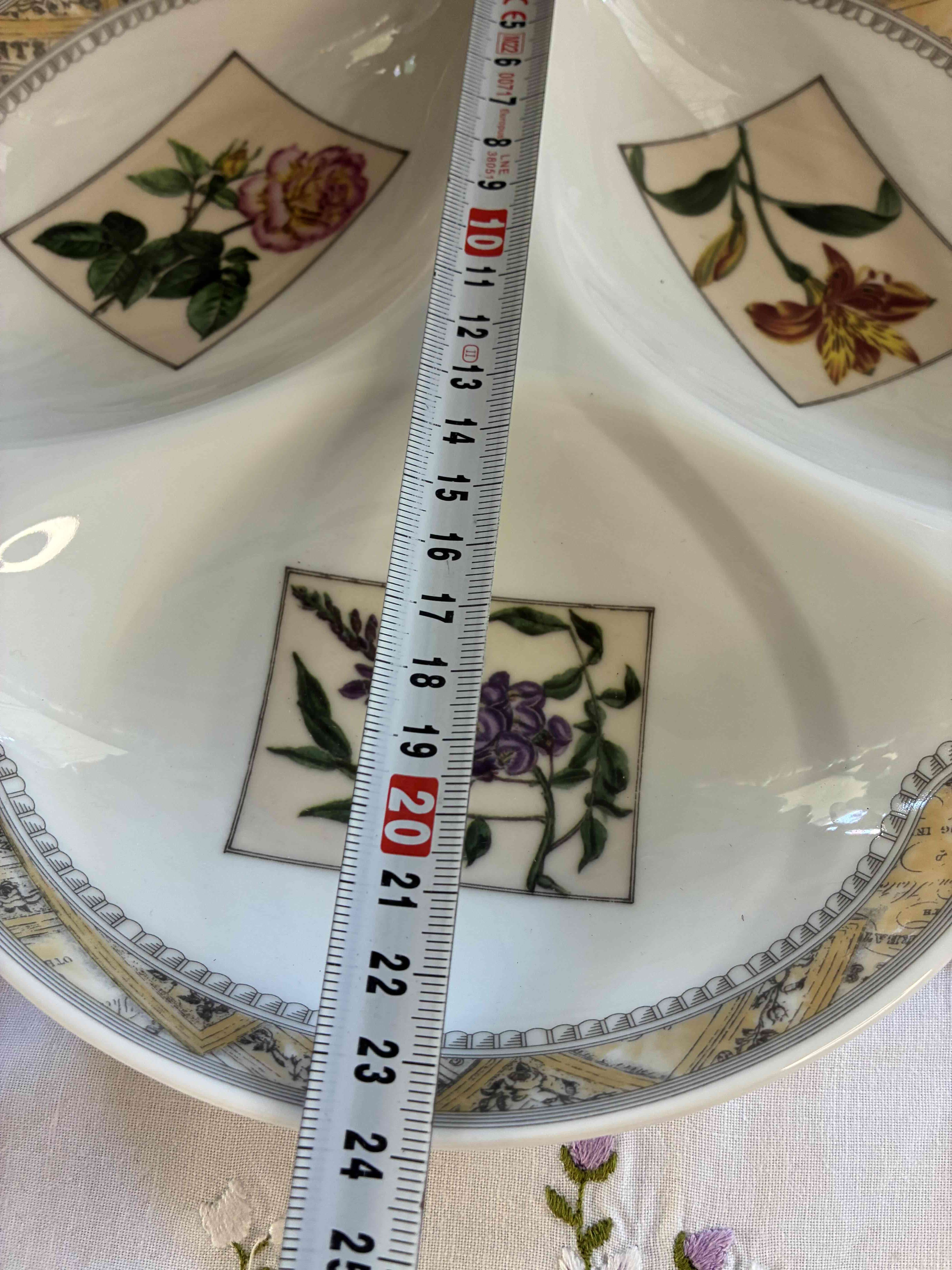 Plato compartido de porcelana floral - miniatura 3