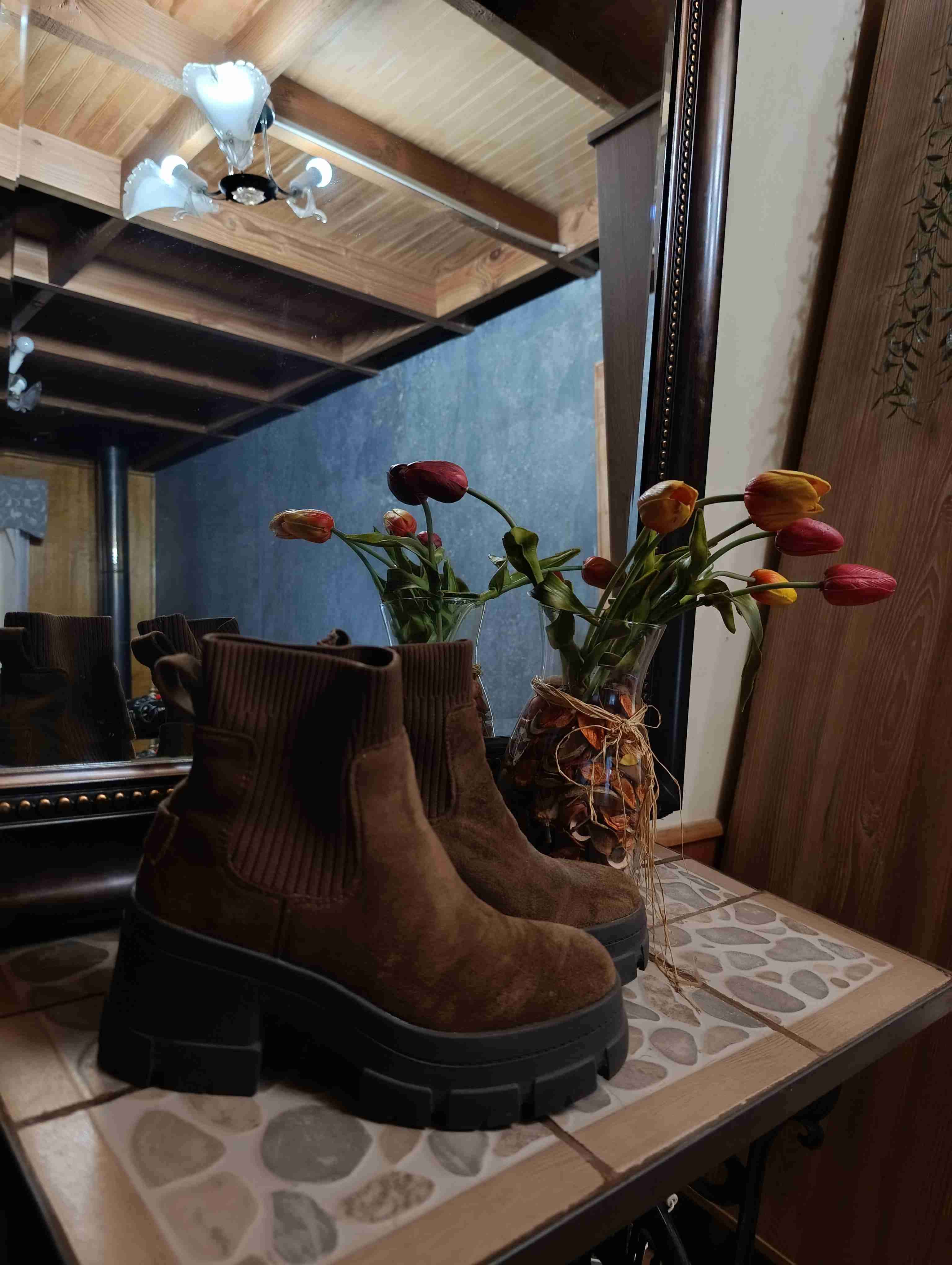 Botines marrones plataforma mujer