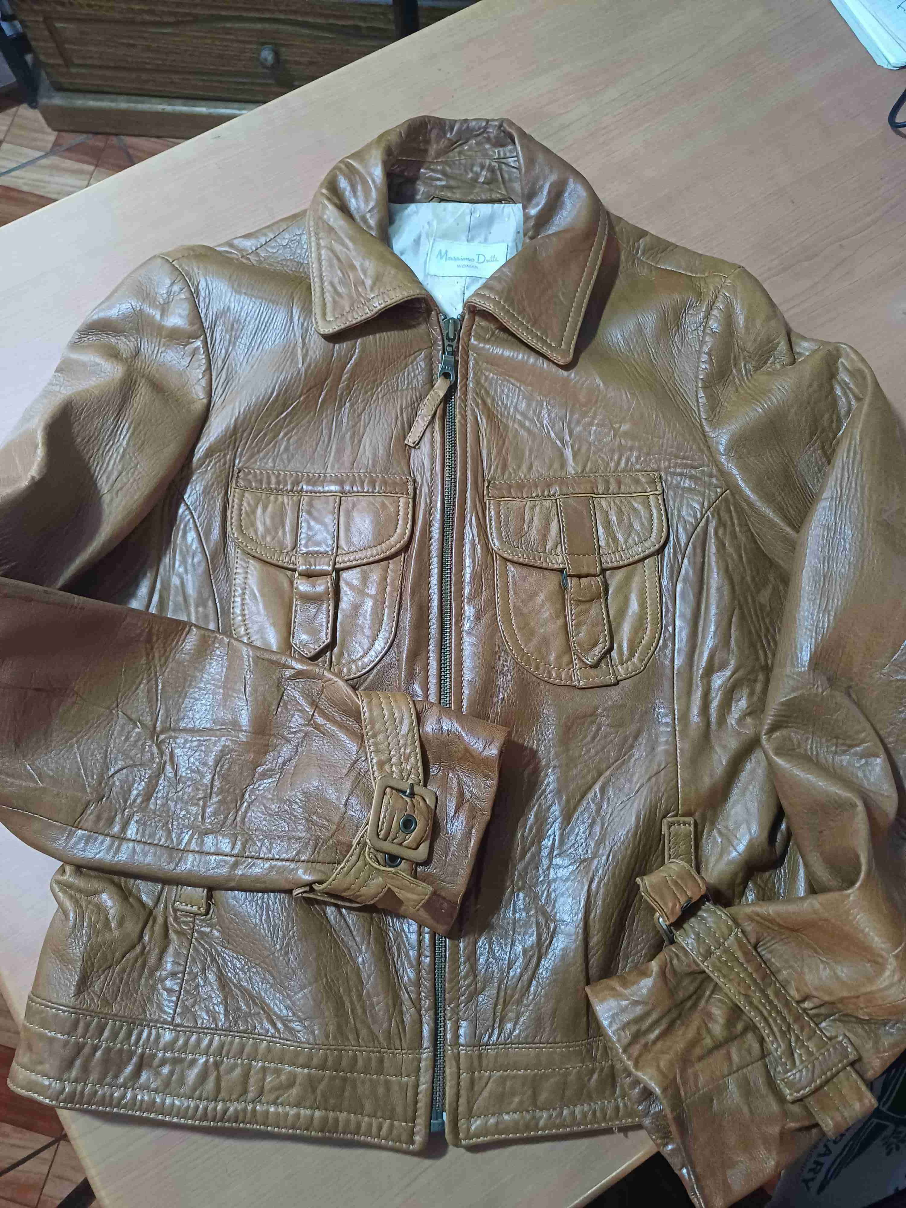 Chaqueta de cuero marrón - miniatura 1