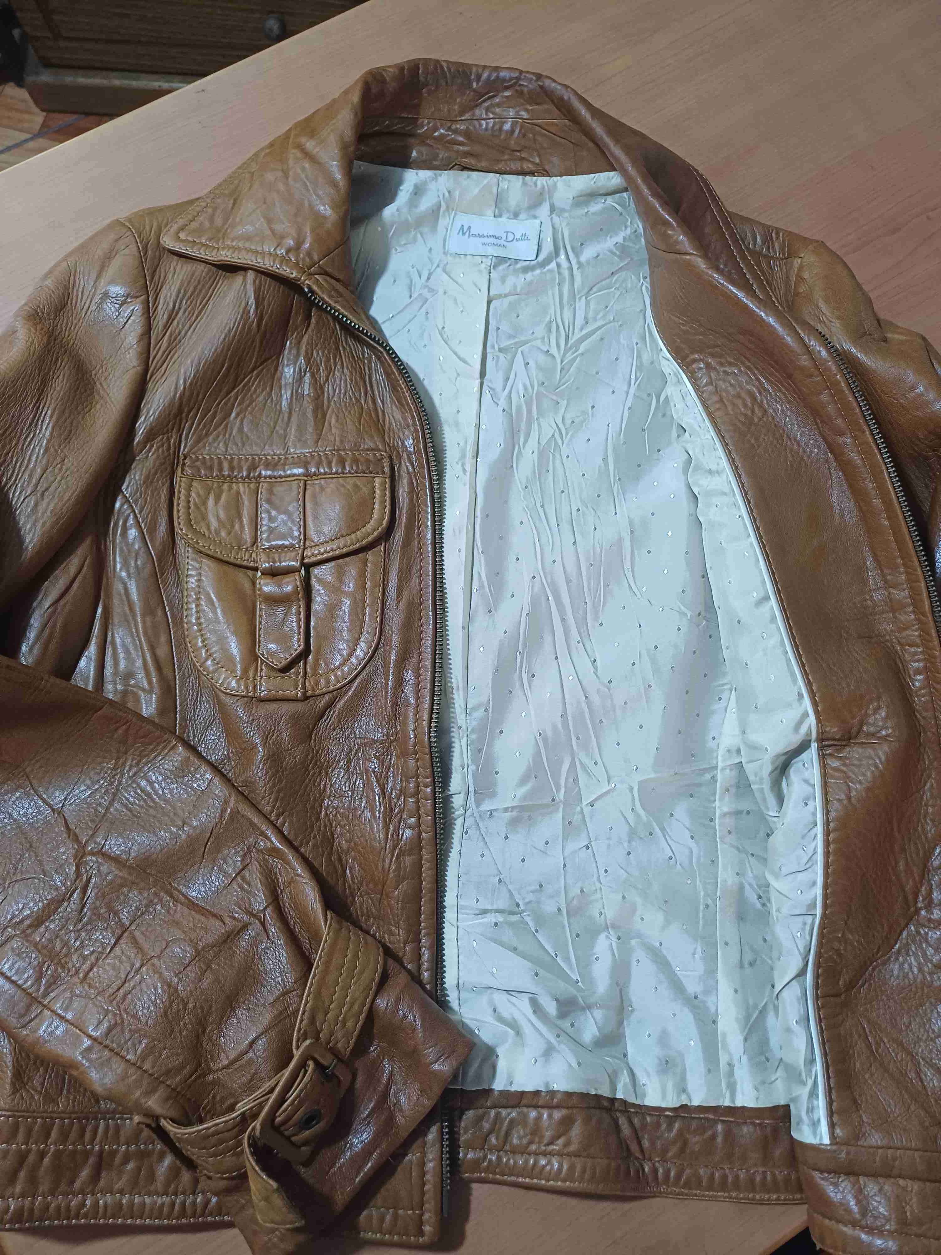 Chaqueta de cuero marrón - miniatura 2