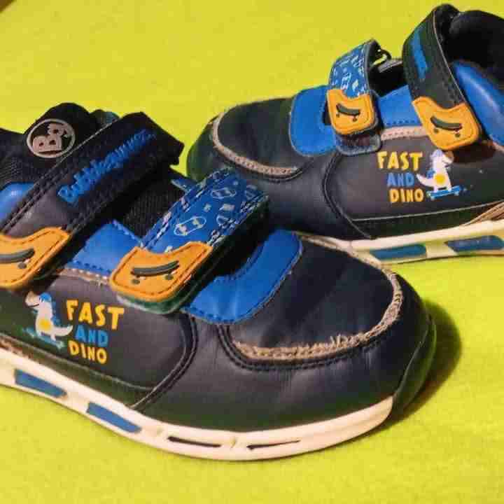 Zapatillas infantiles azul con velcro - miniatura 2