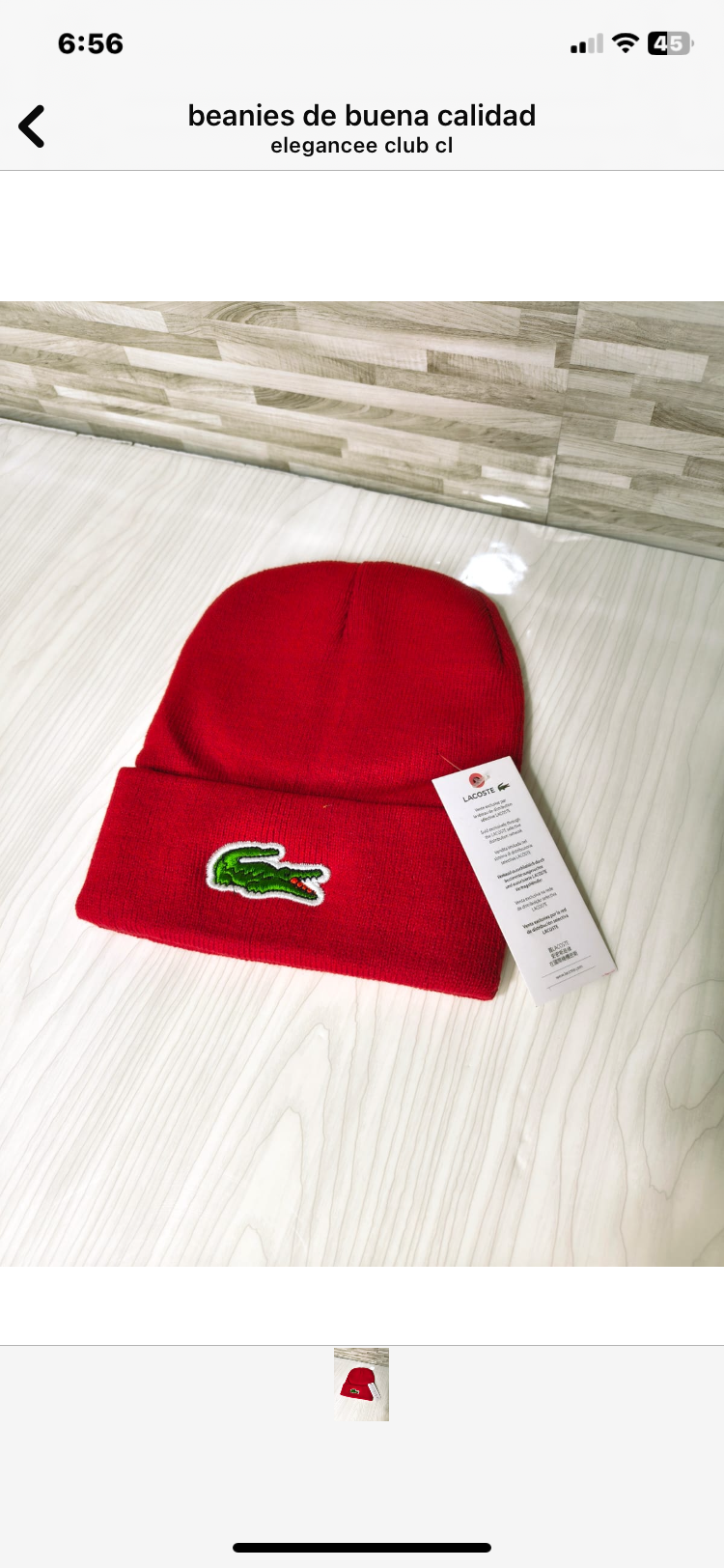 Gorro blanco lana marca visible - miniatura 2