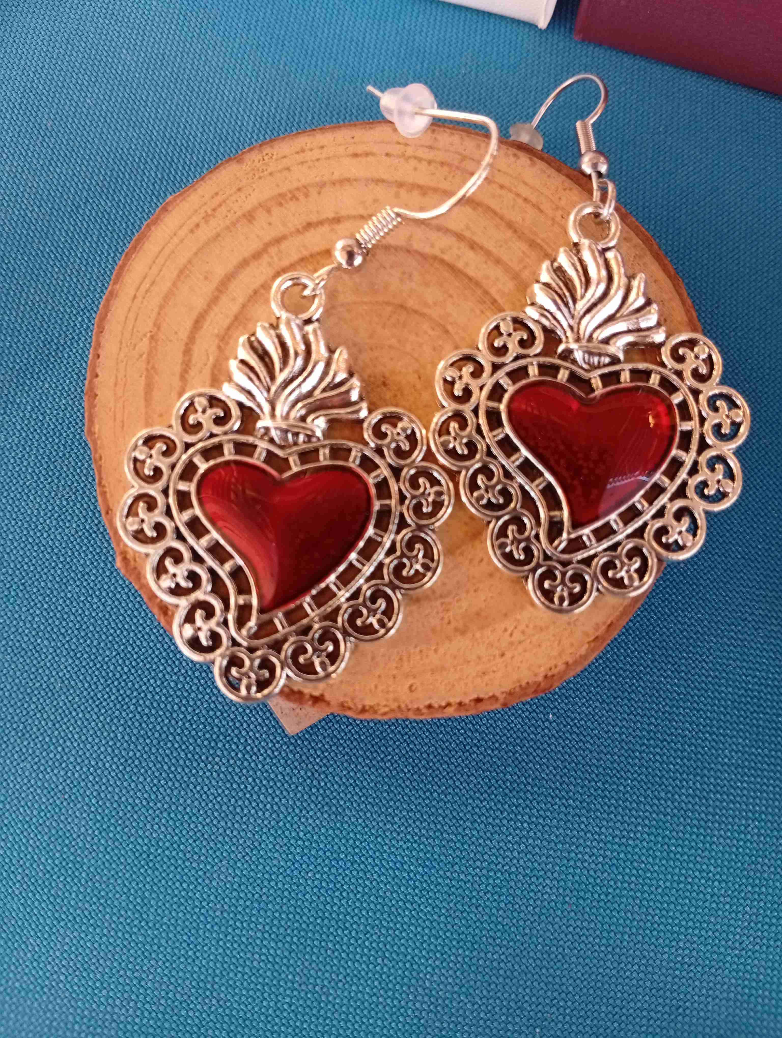 Aros de corazón metálicos - miniatura 1