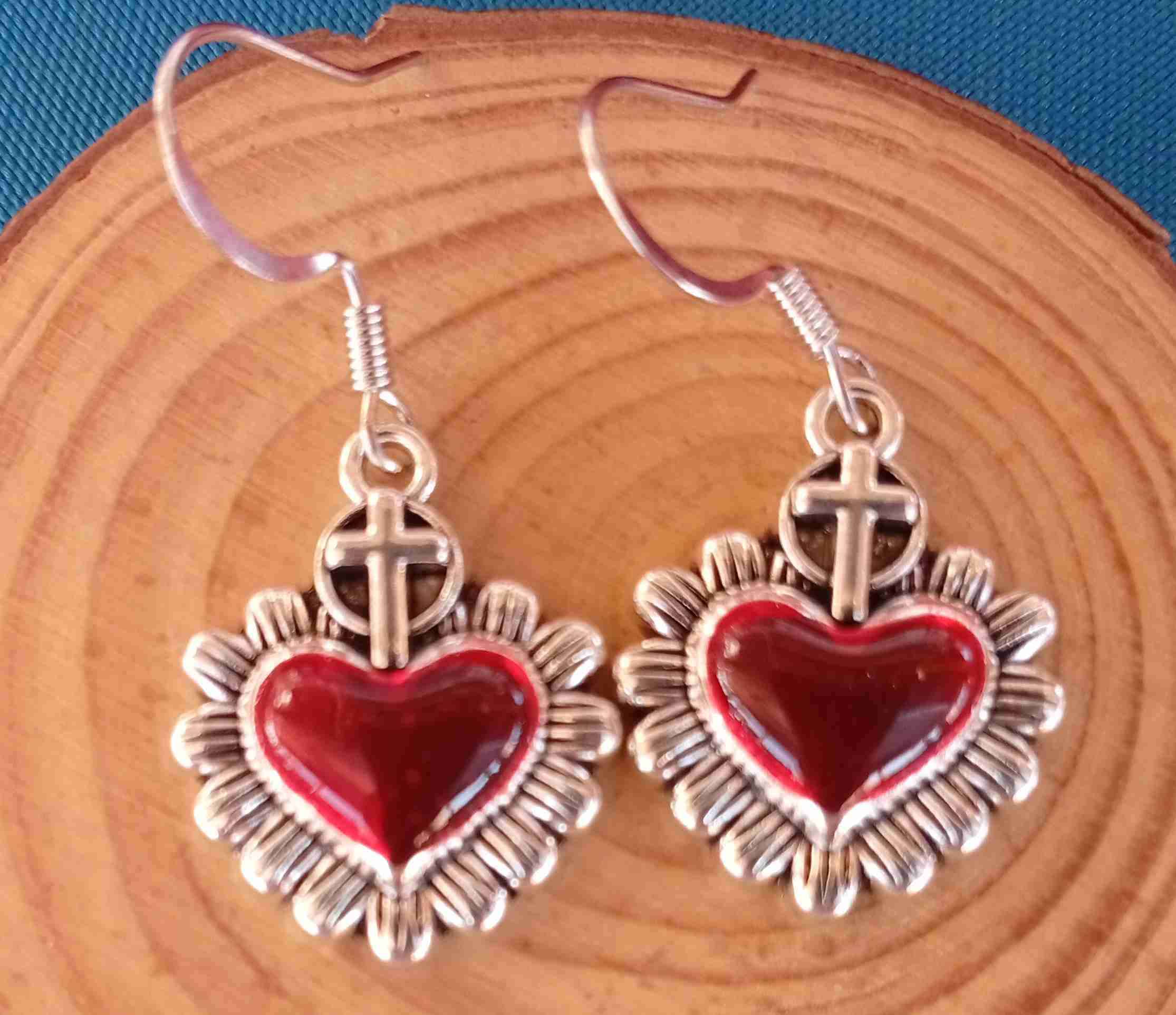 Aros de corazón metálicos - miniatura 2