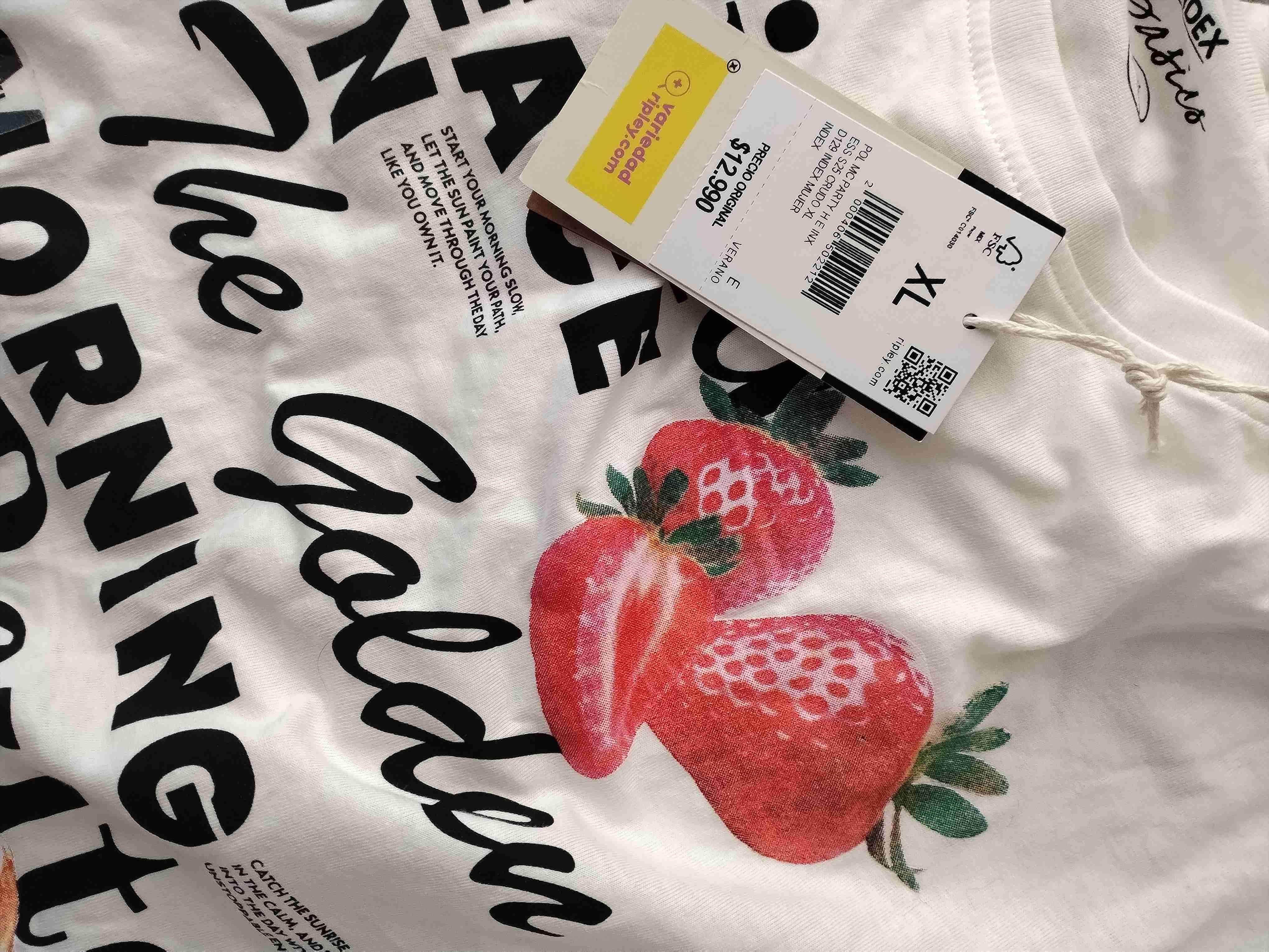 Polera blanca estampada tamaño XL - miniatura 3