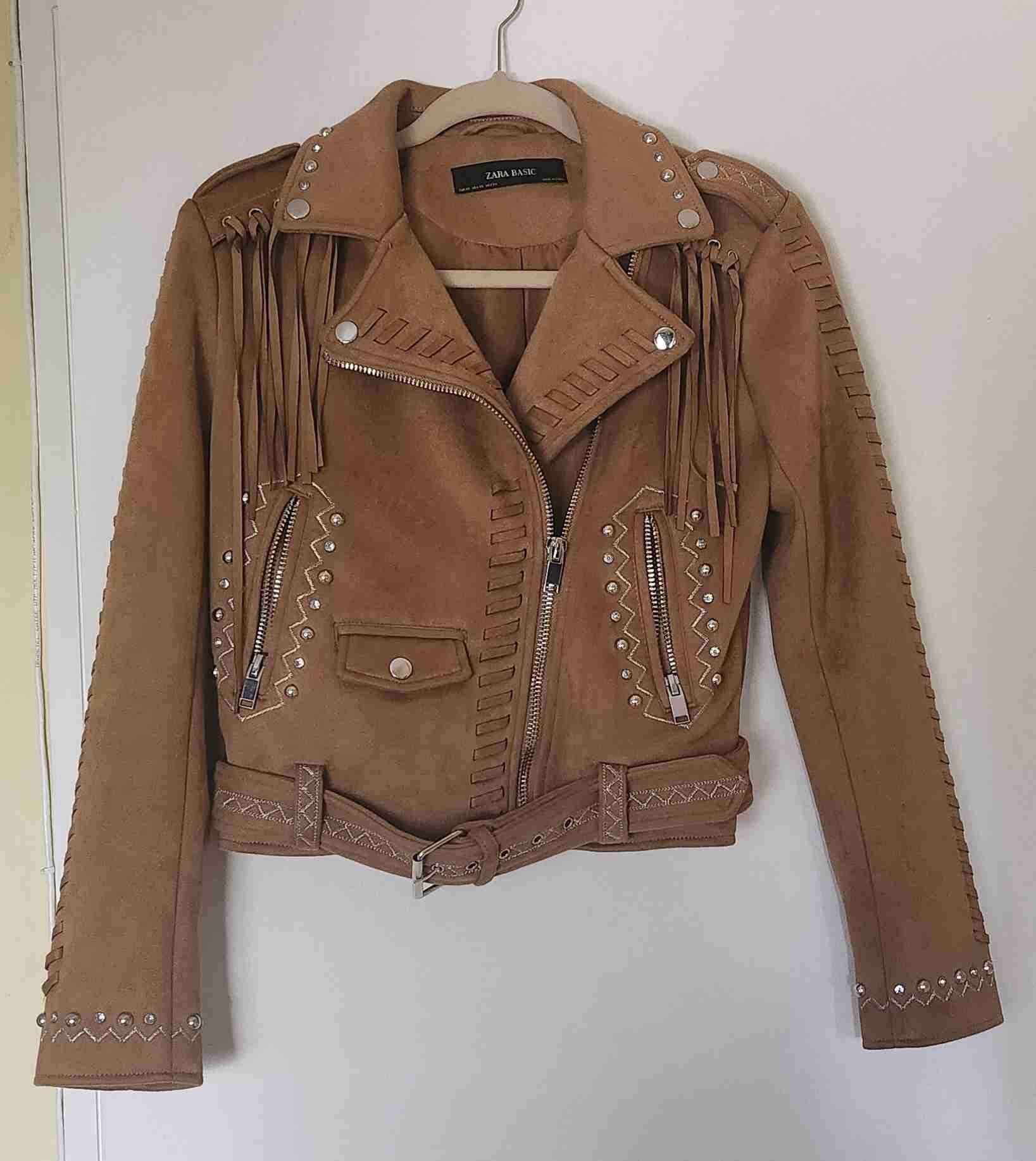 Chaqueta de cuero con flecos Zara - miniatura 1