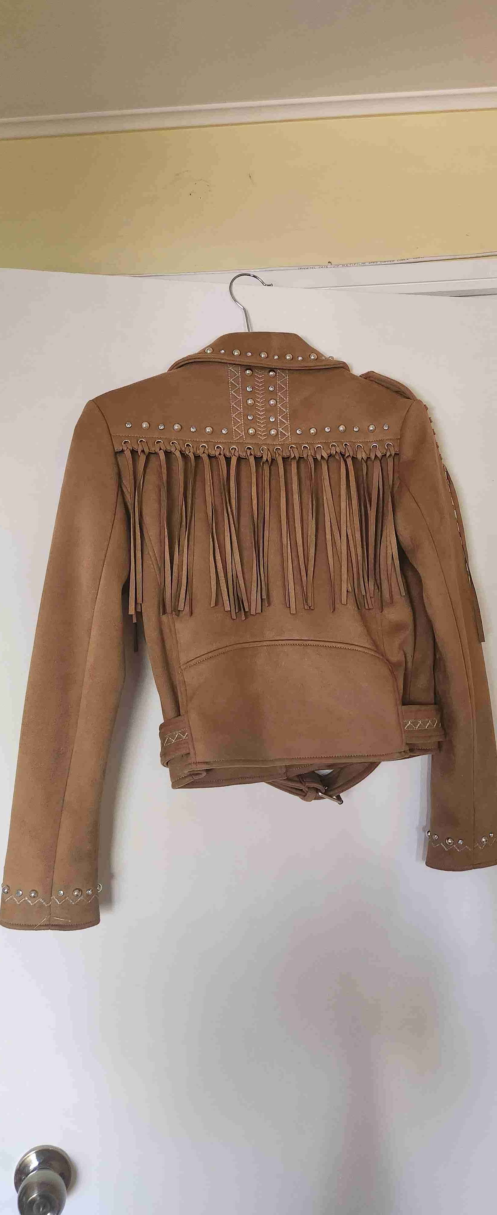 Chaqueta de cuero con flecos Zara - miniatura 2