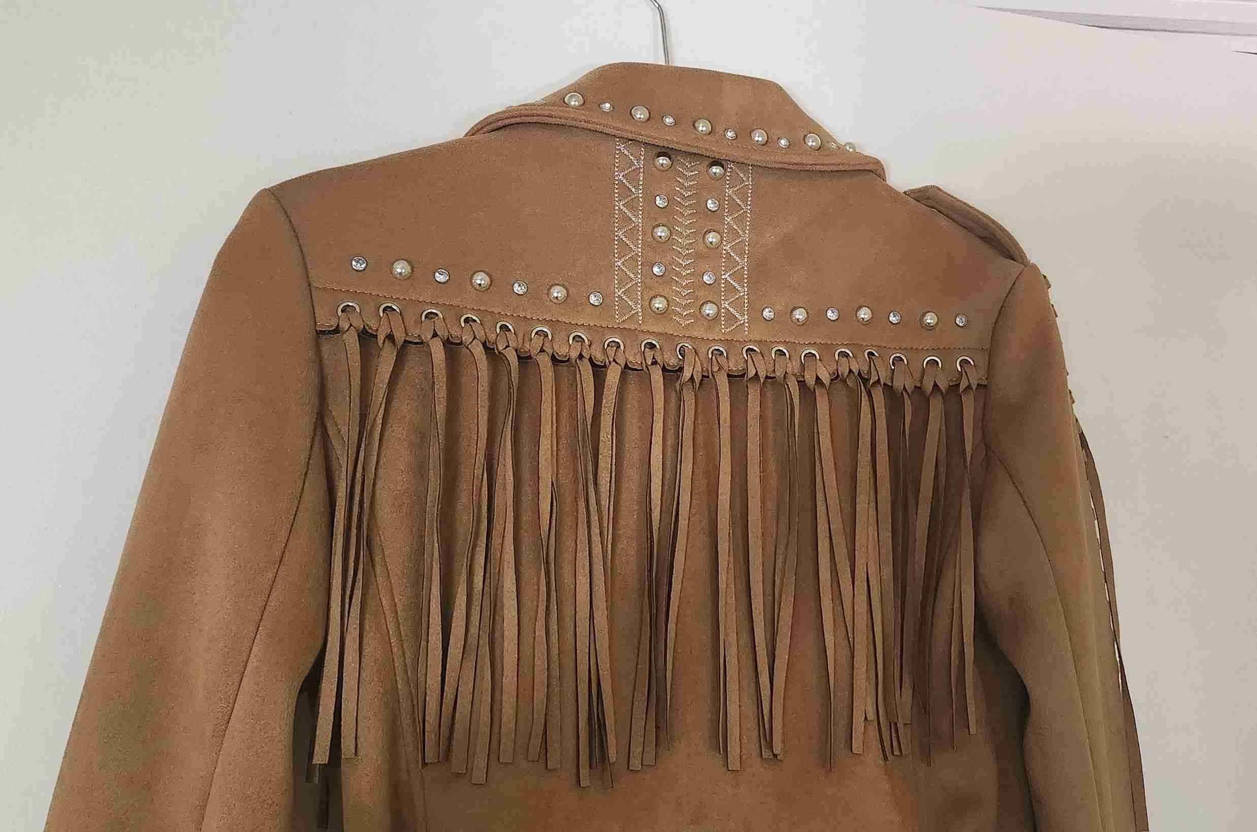 Chaqueta de cuero con flecos Zara - miniatura 3