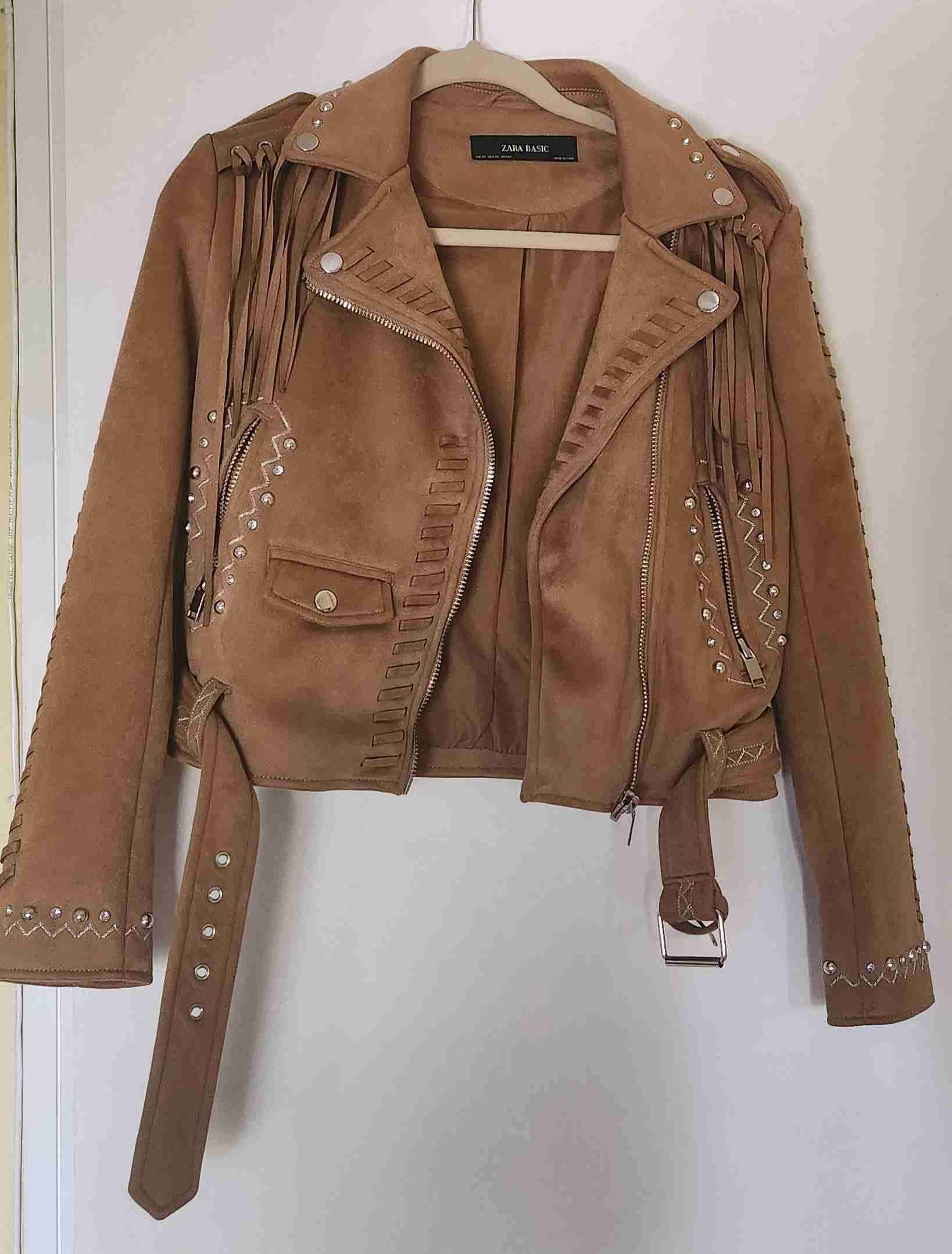 Chaqueta de cuero con flecos Zara - miniatura 5