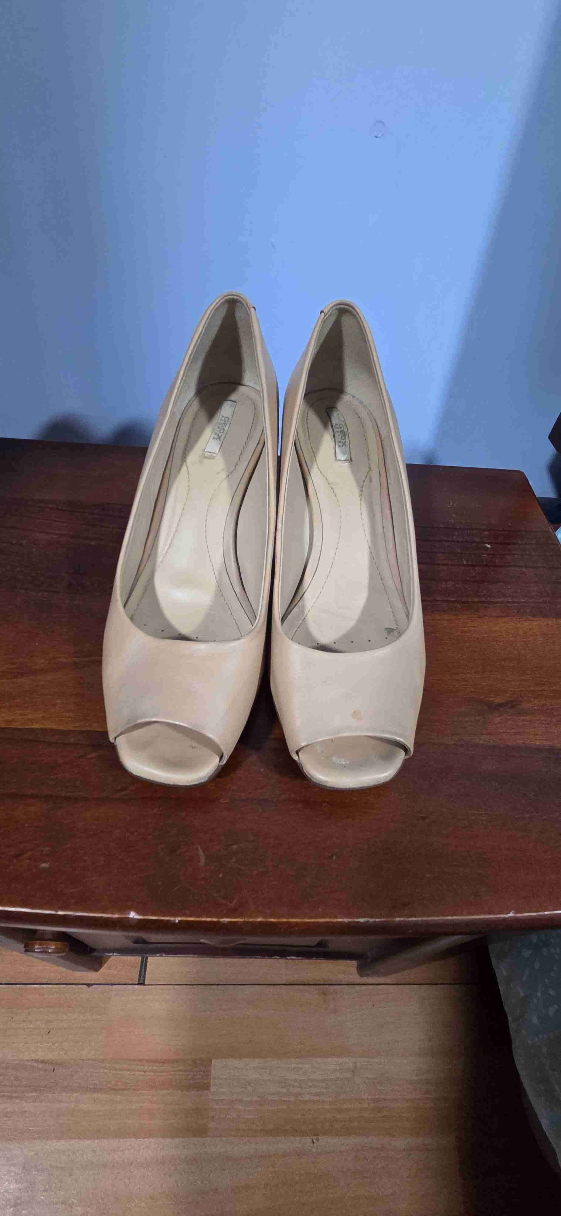 Zapato taco cuña beige - miniatura 3