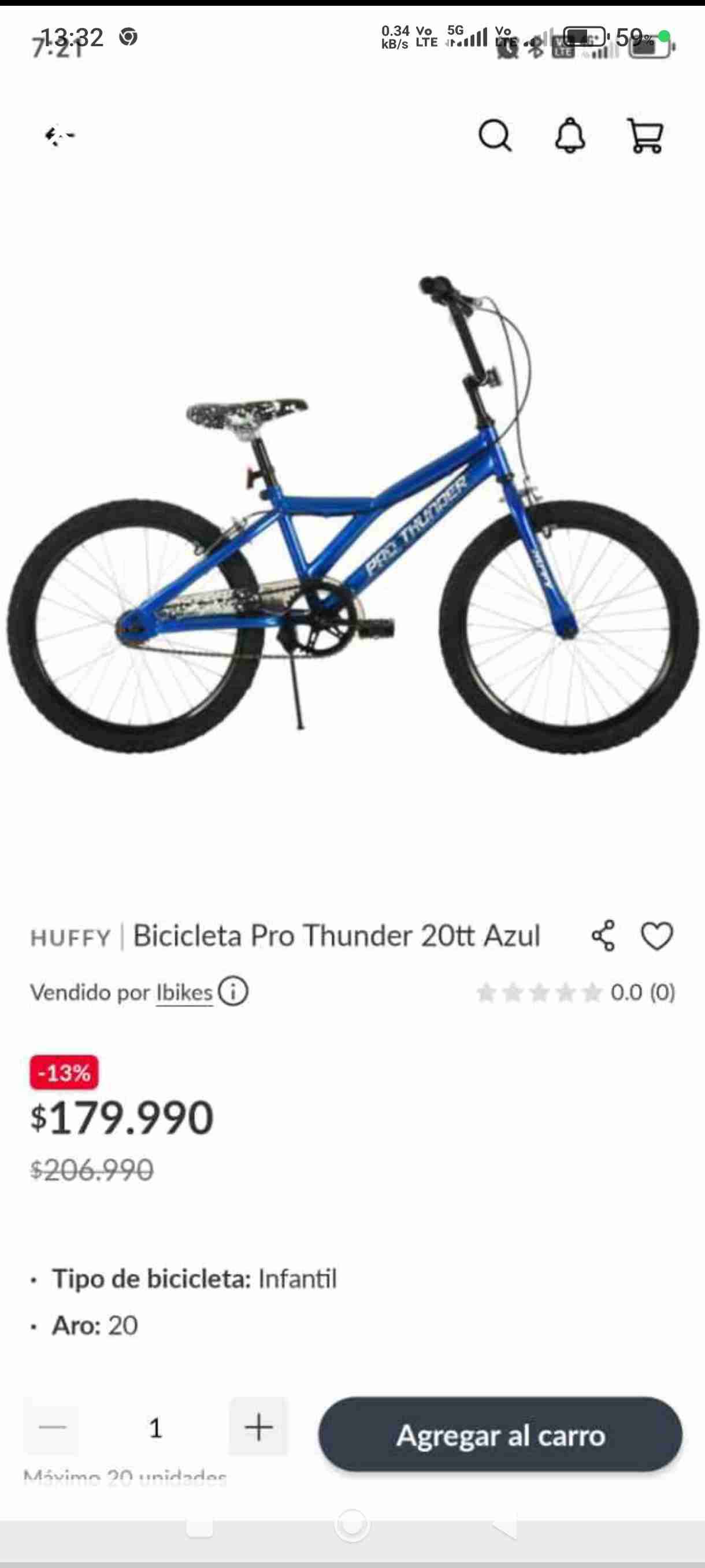 Bicicleta Pro Thunder azul - miniatura 3