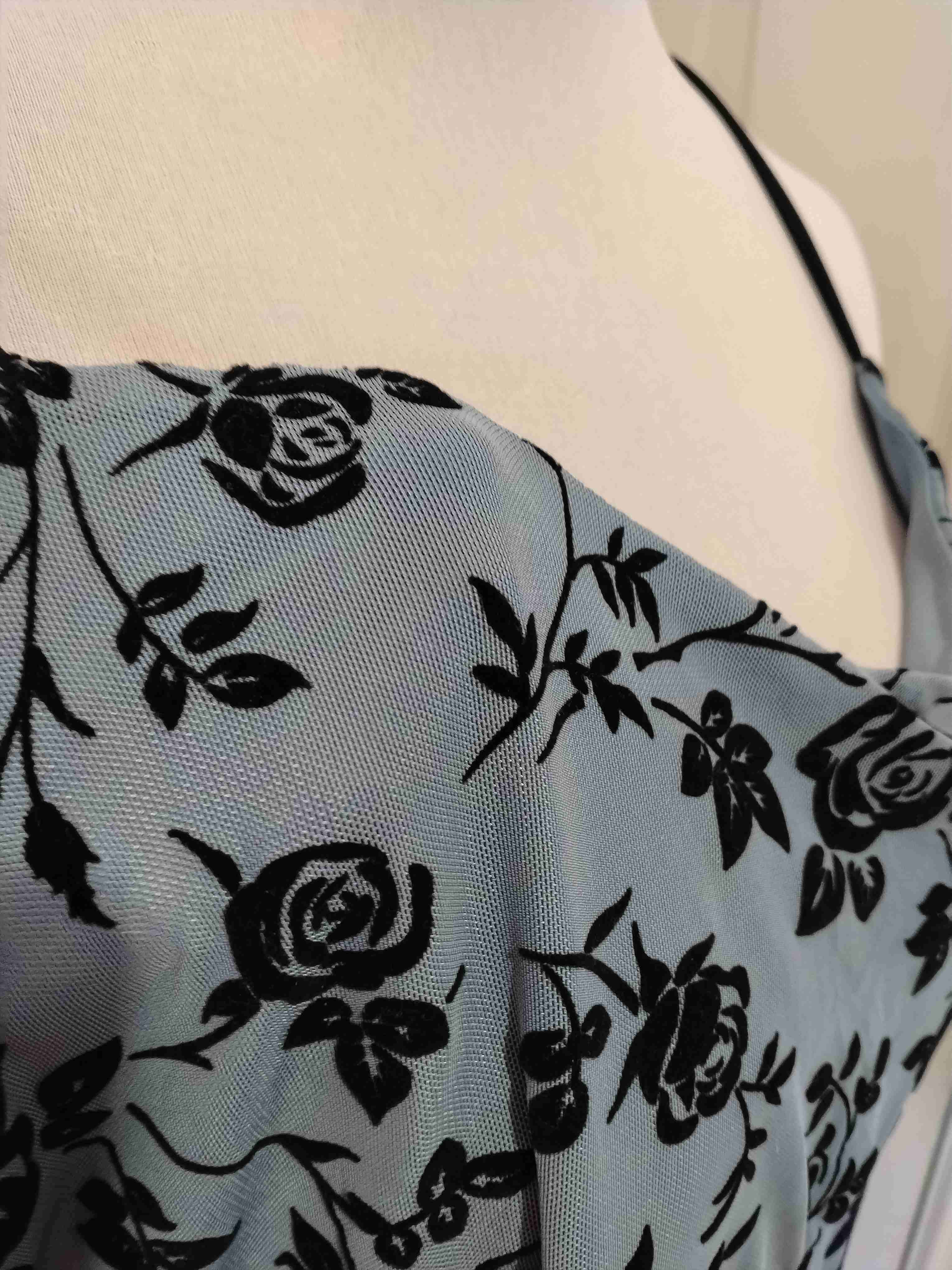 Vestido floral azul y negro XL - miniatura 5