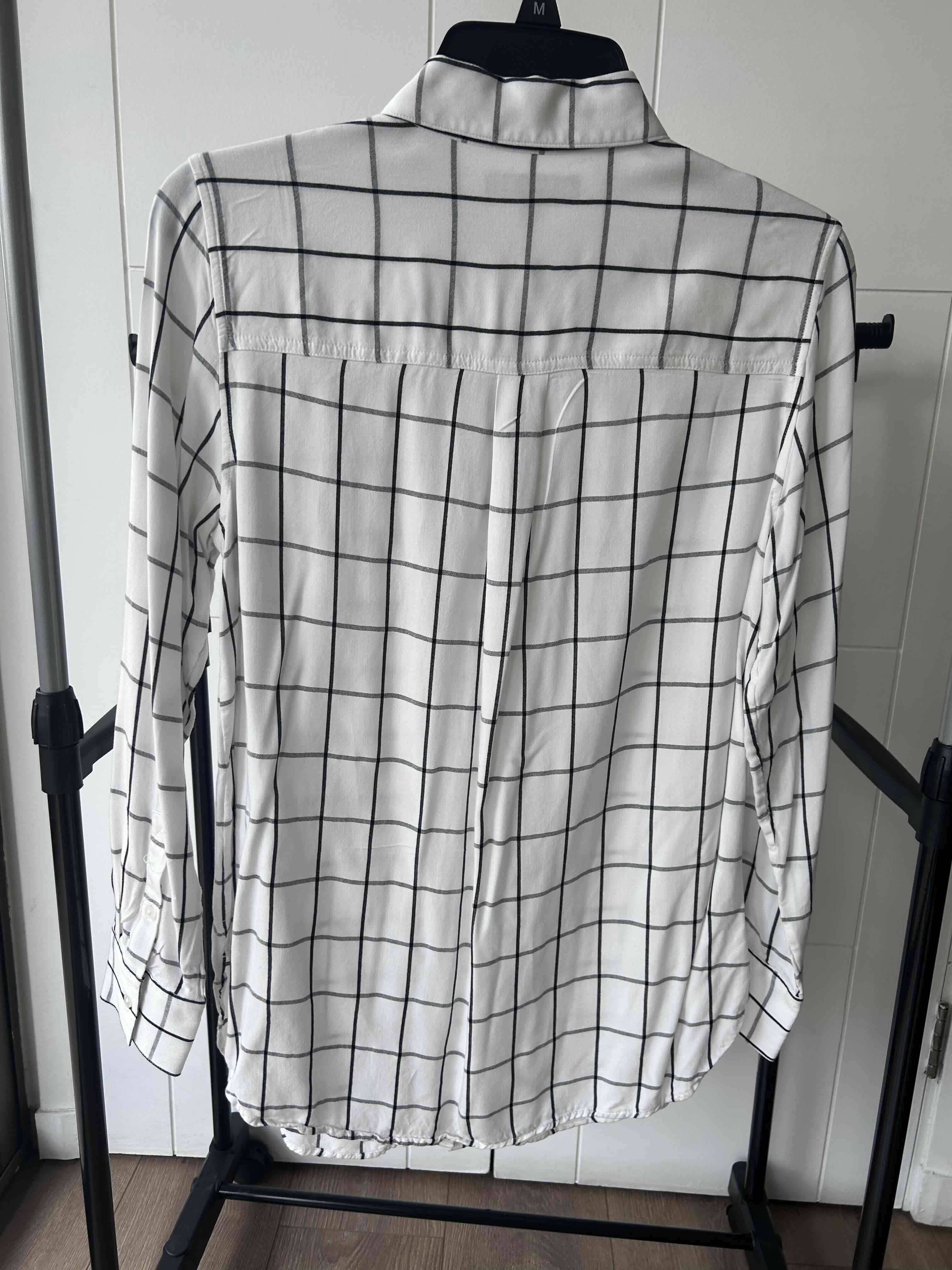 Camisa a cuadros blanca Banana Republic - miniatura 2