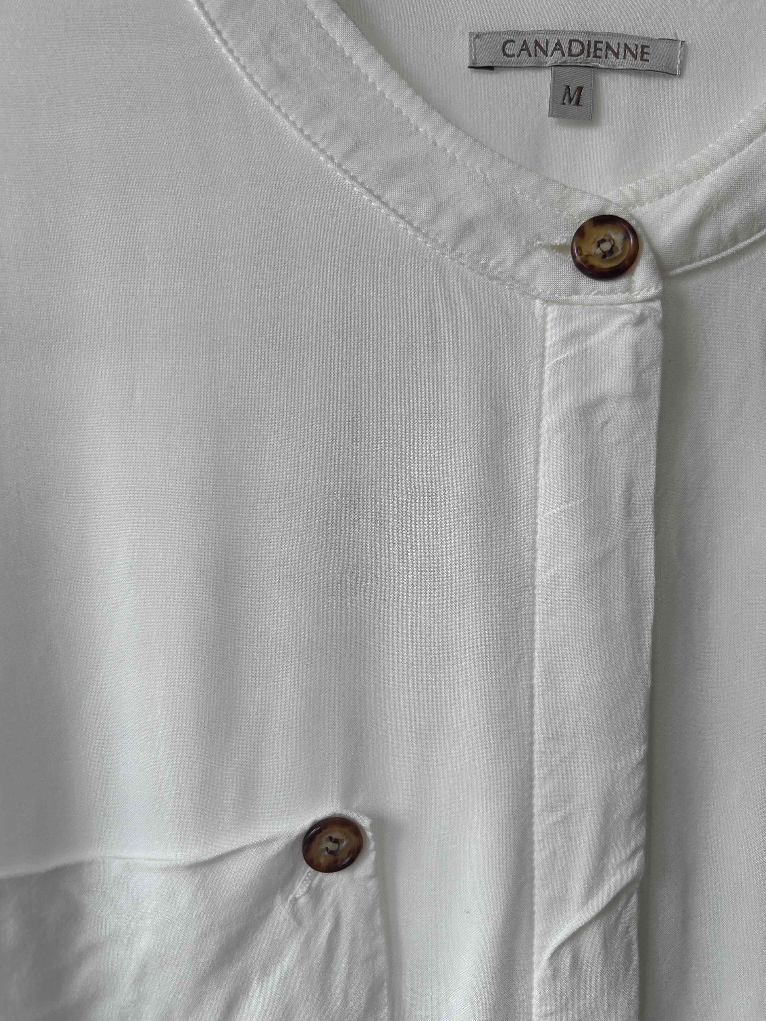 Blusa blanca de botones Canadienne - miniatura 3