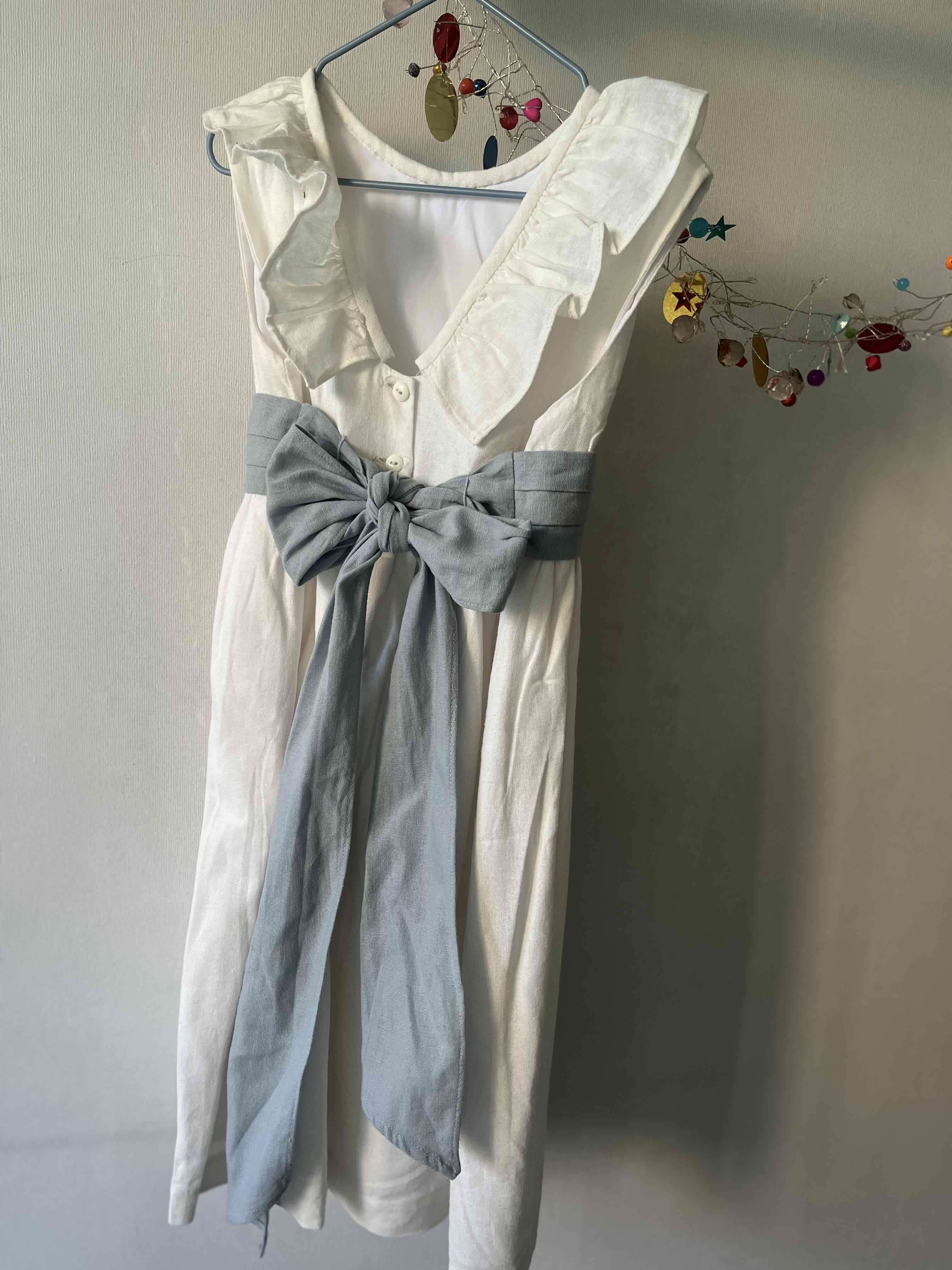 Vestido lino con lazo talla 8 - miniatura 2