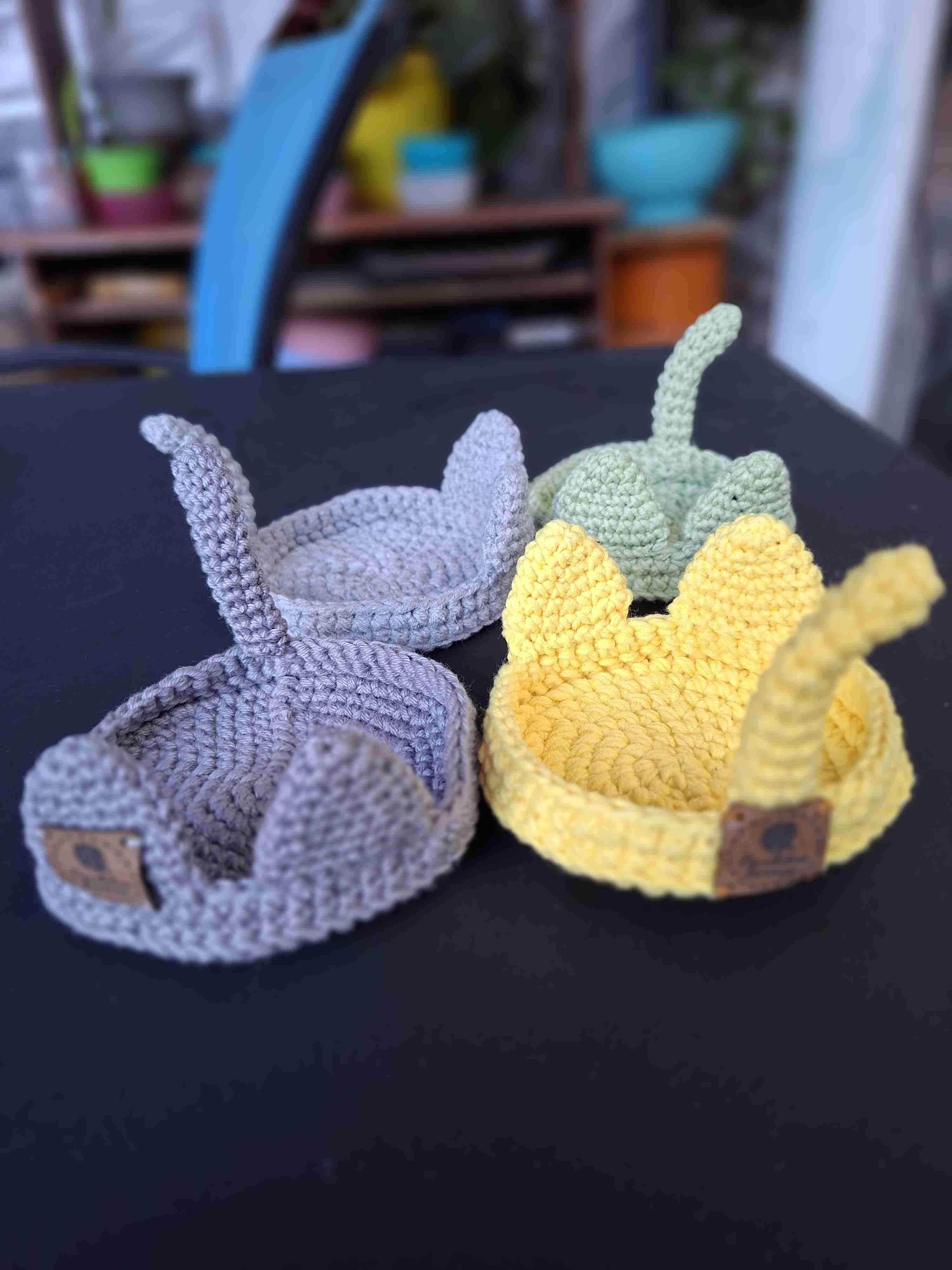 Posavasos-tasa tejidas multicolor - miniatura 2