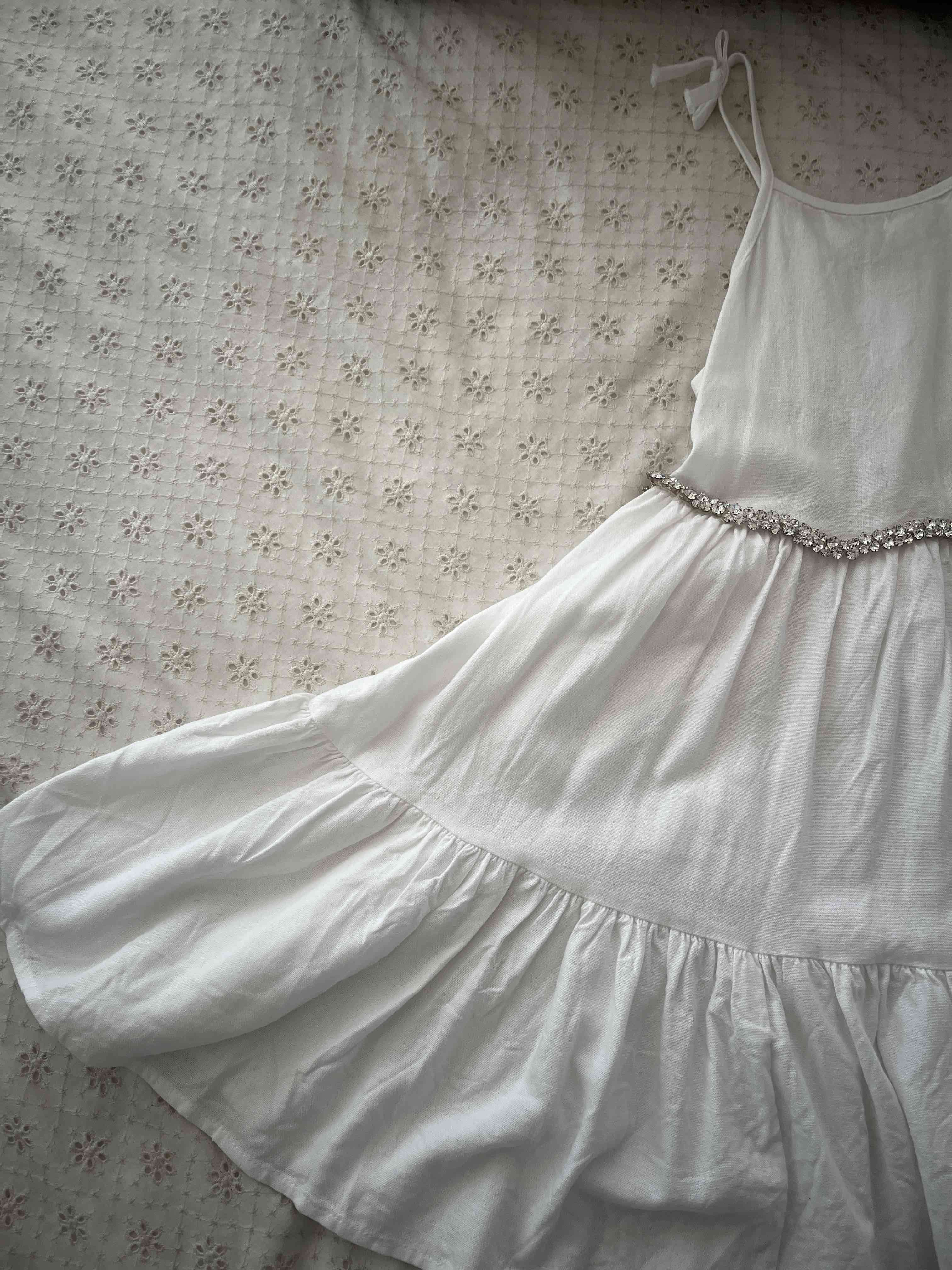 Vestido lino con detalle brillante talla 10 - miniatura 1