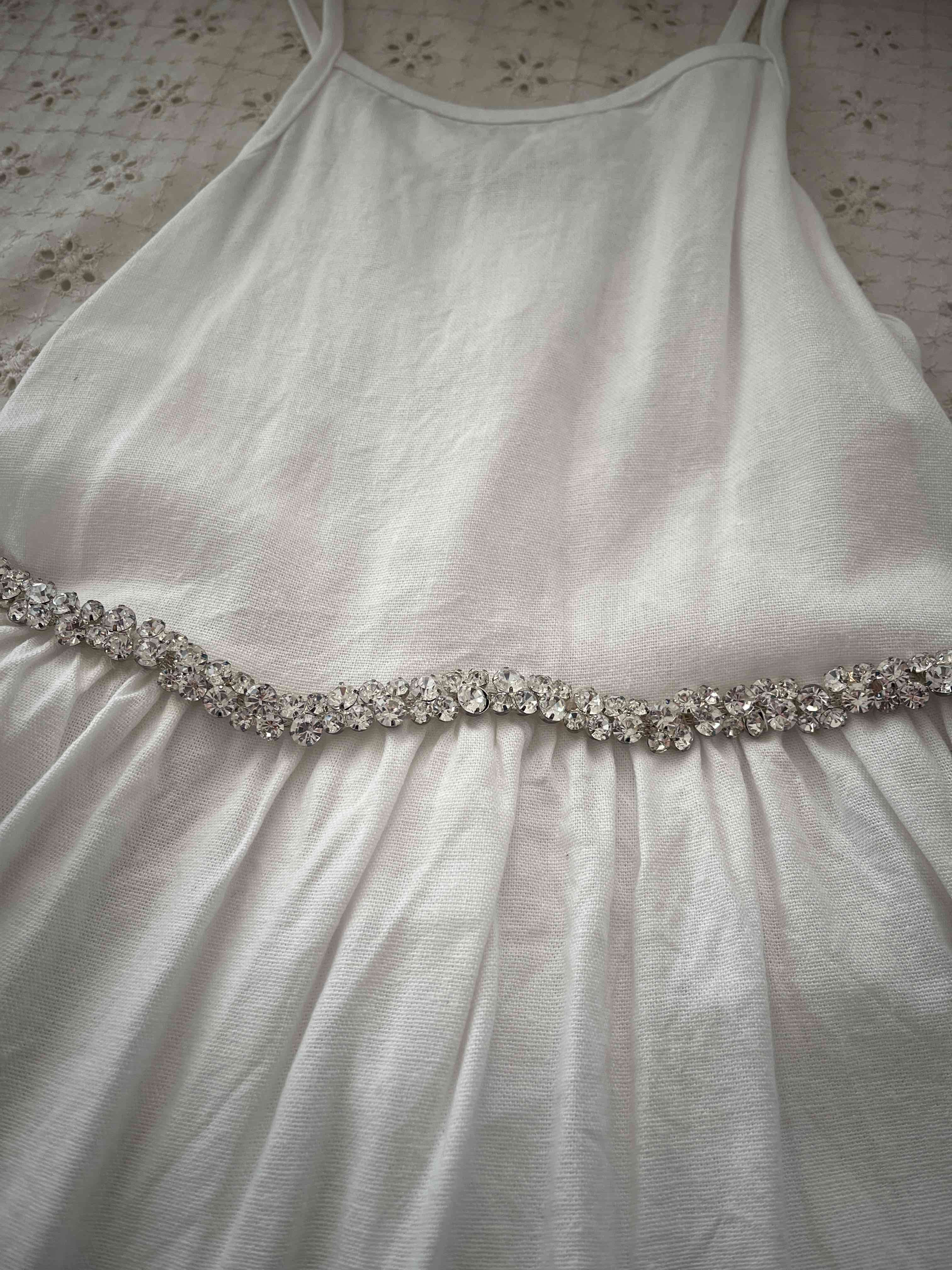 Vestido lino con detalle brillante talla 10 - miniatura 2