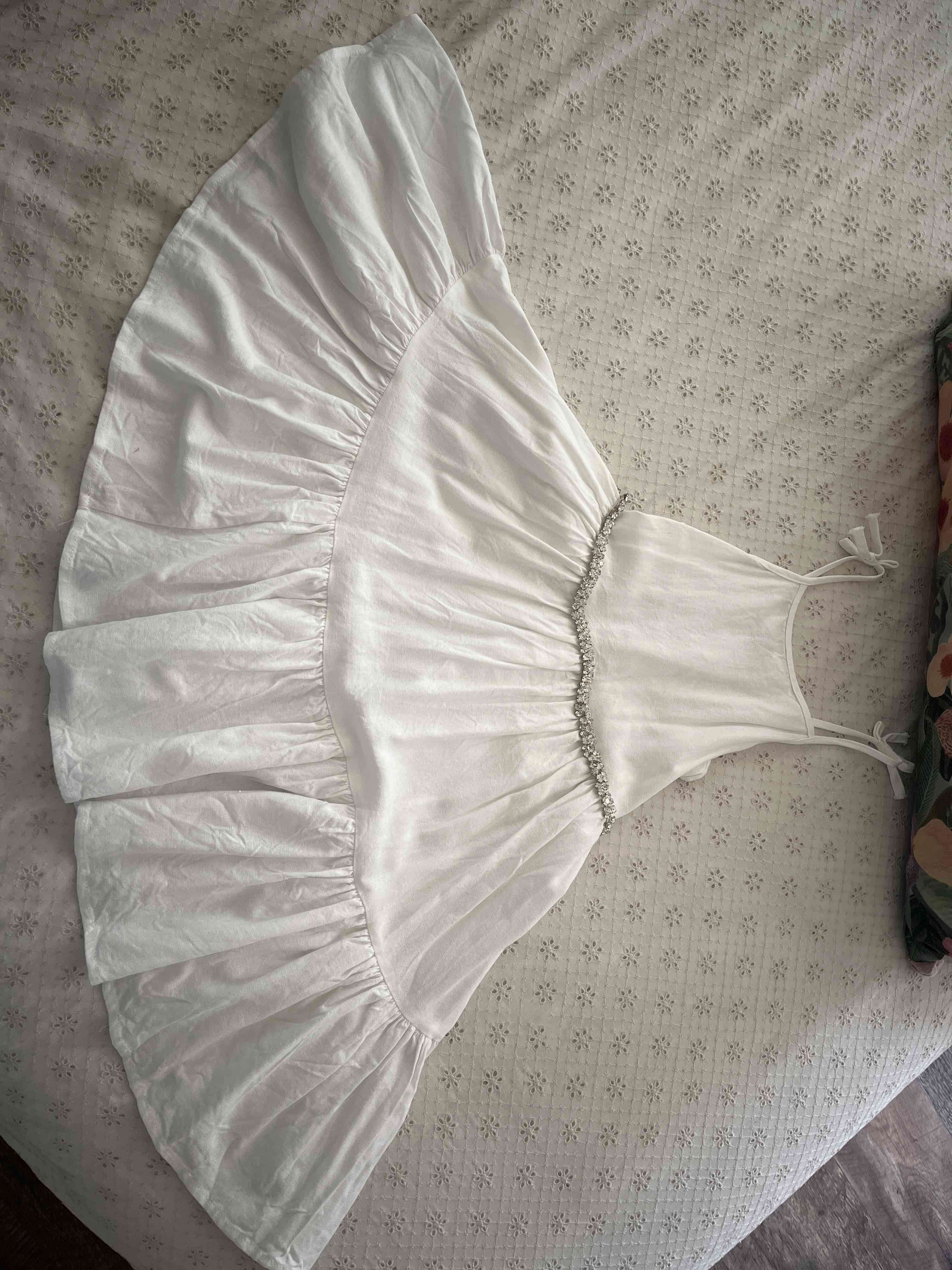 Vestido lino con detalle brillante talla 10 - miniatura 3