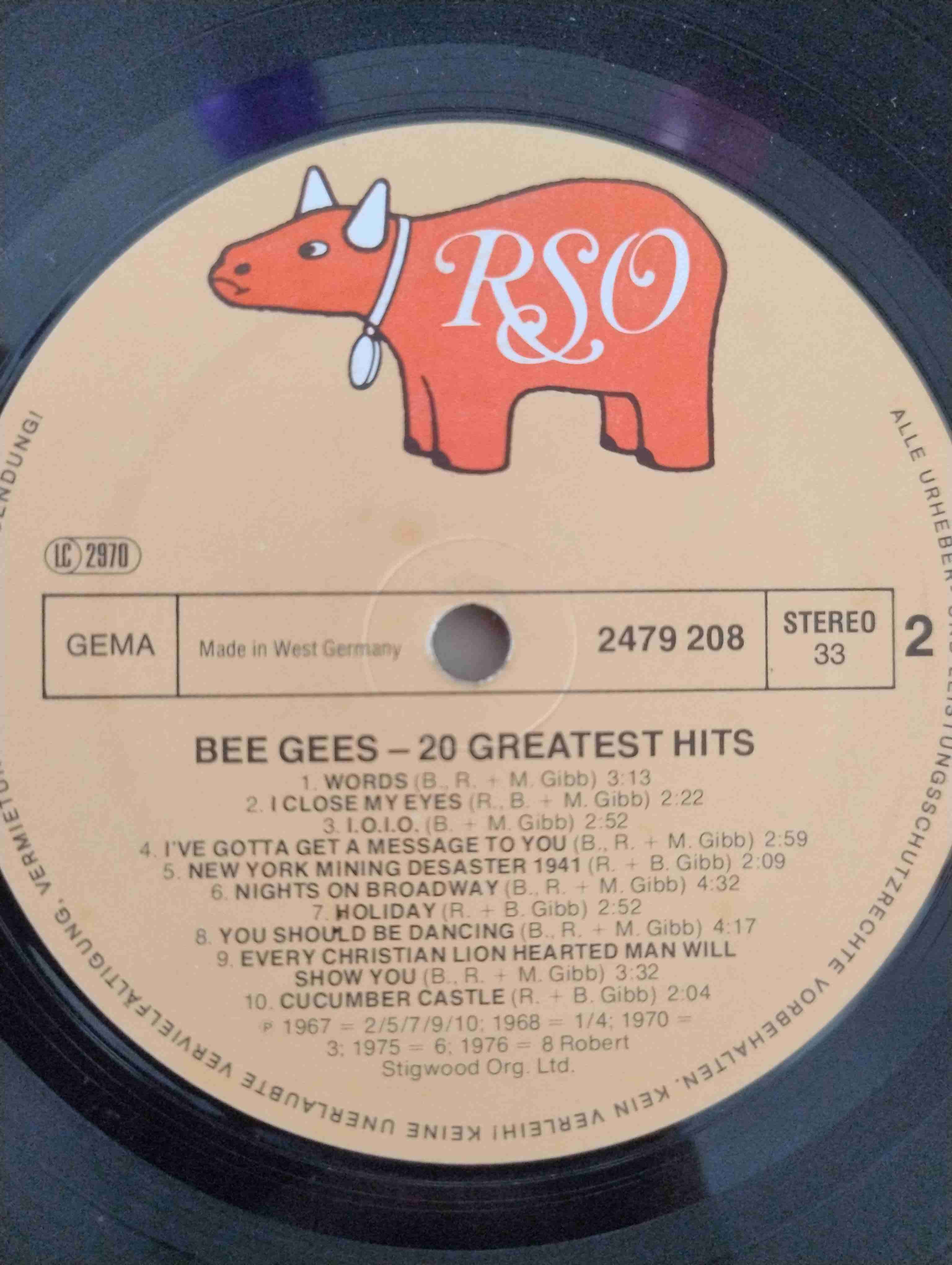 Vinilo Bee Gees 20 Greatest Hits - miniatura 4
