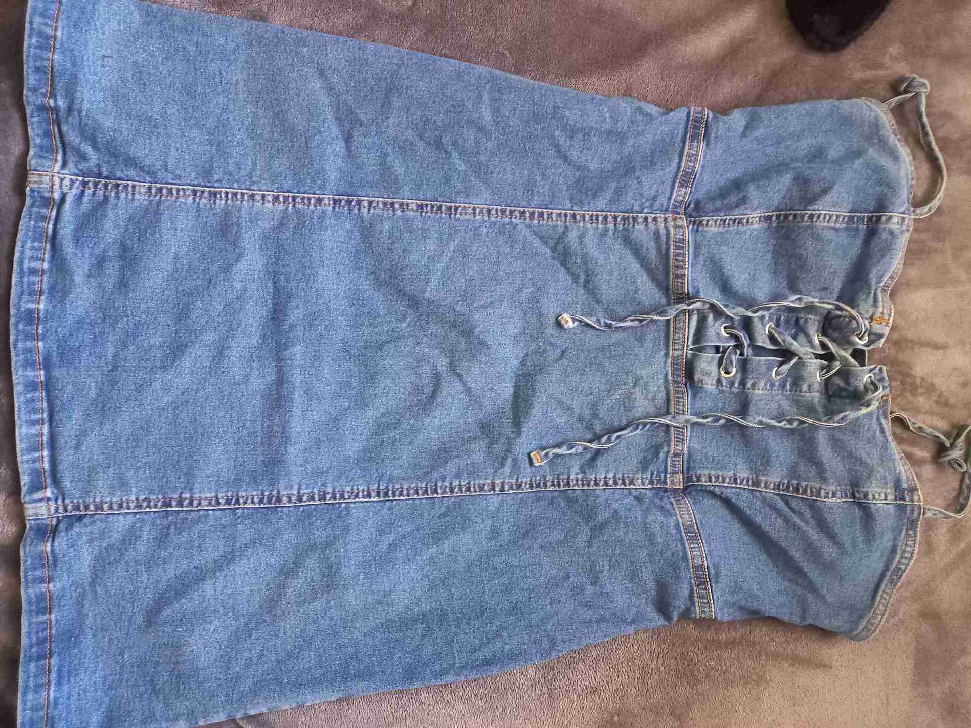 Vestido de mezclilla azul casual - miniatura 1