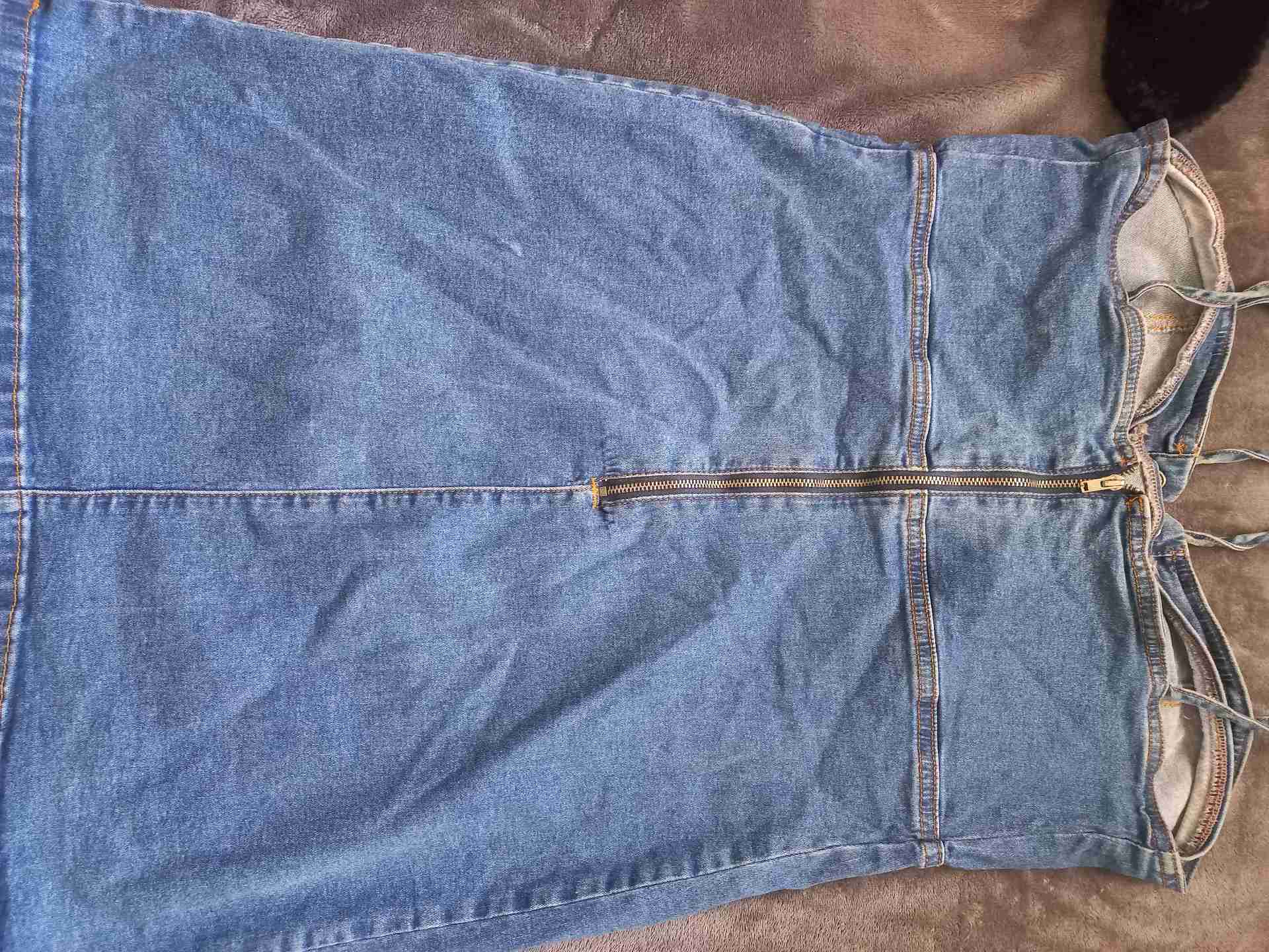 Vestido de mezclilla azul casual - miniatura 2