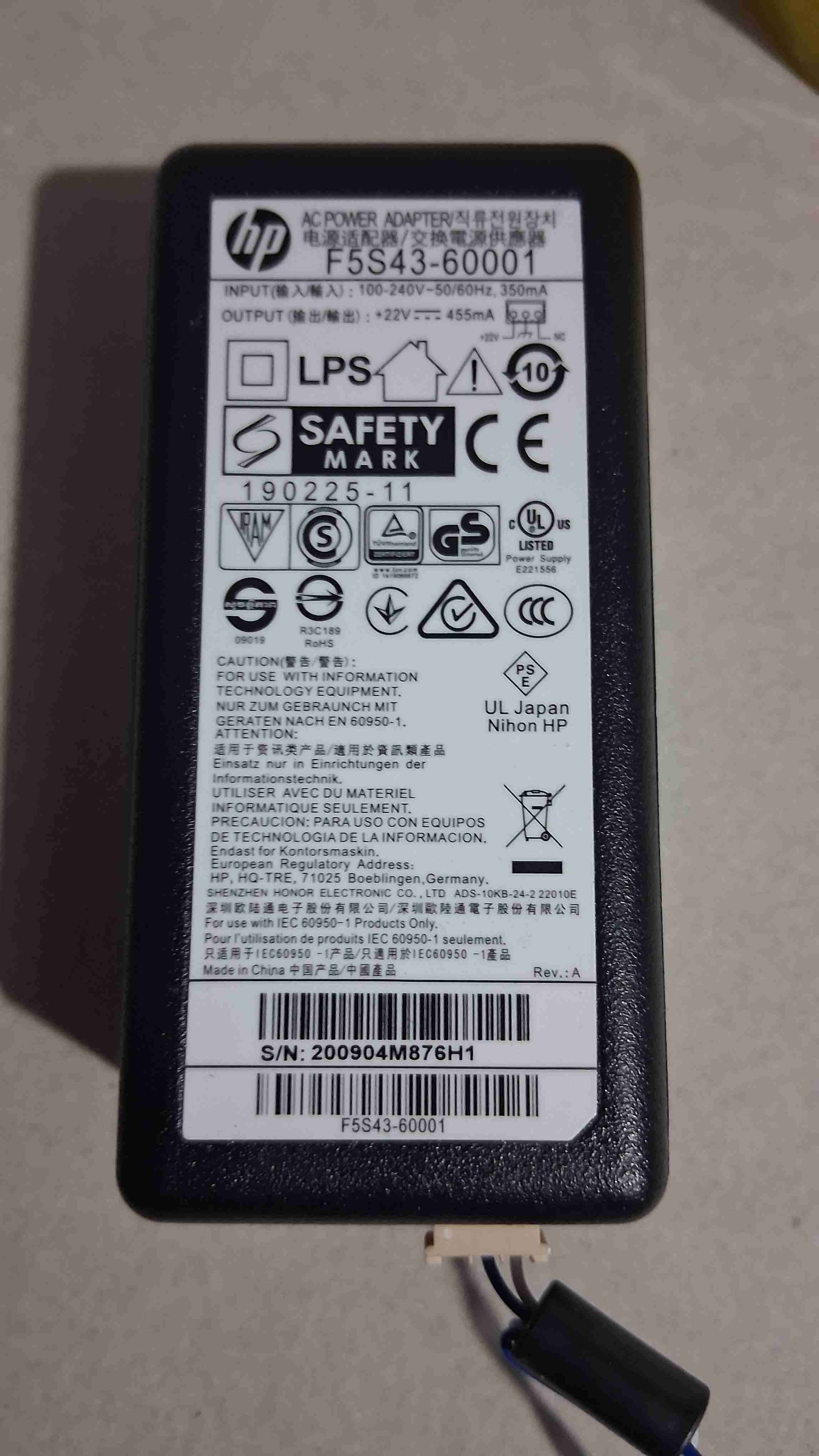 Fuente de poder. Cargador HP F5S43-60001 - miniatura 1