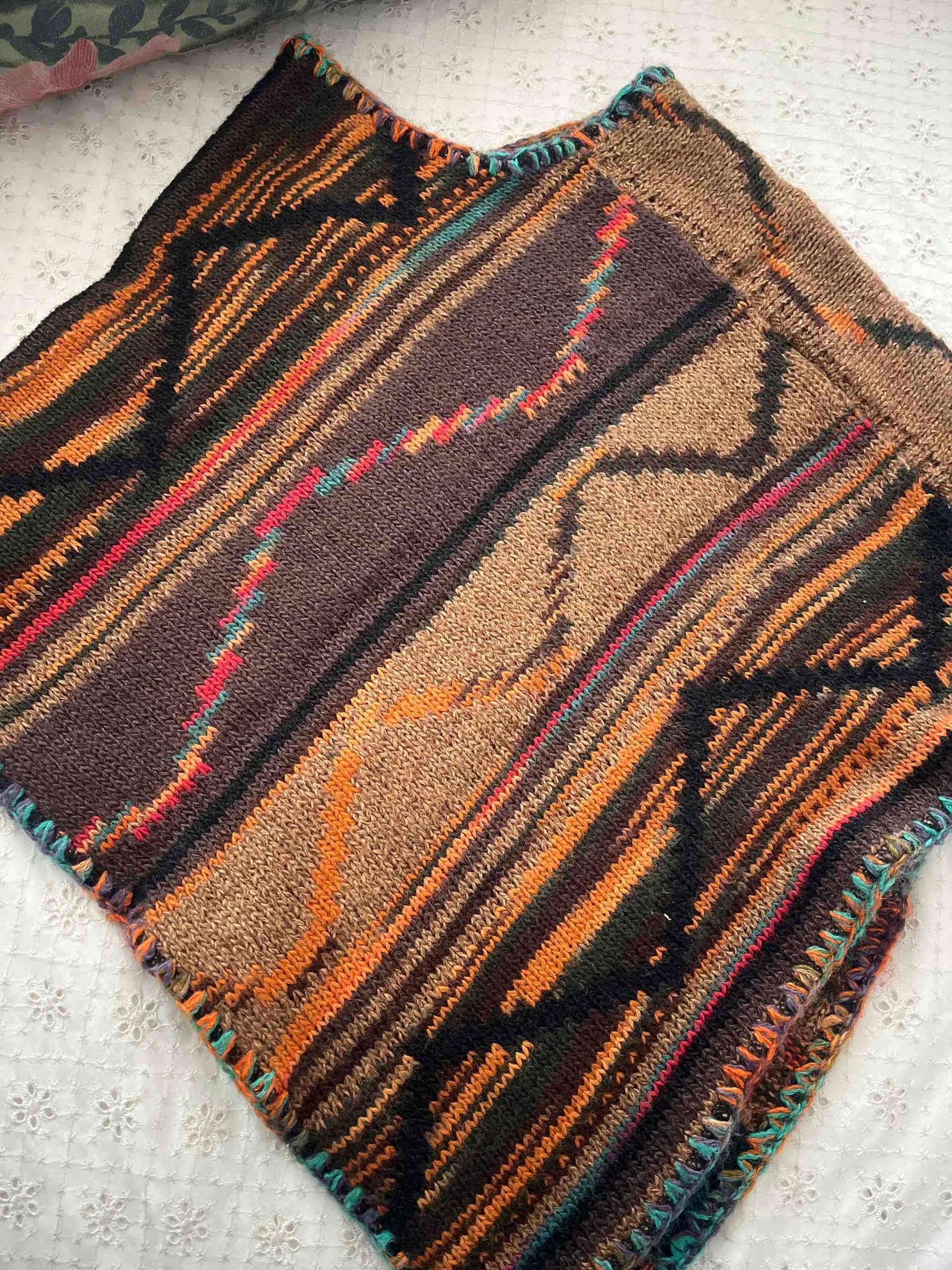 Poncho tejido multicolor talla 5/7 - miniatura 1