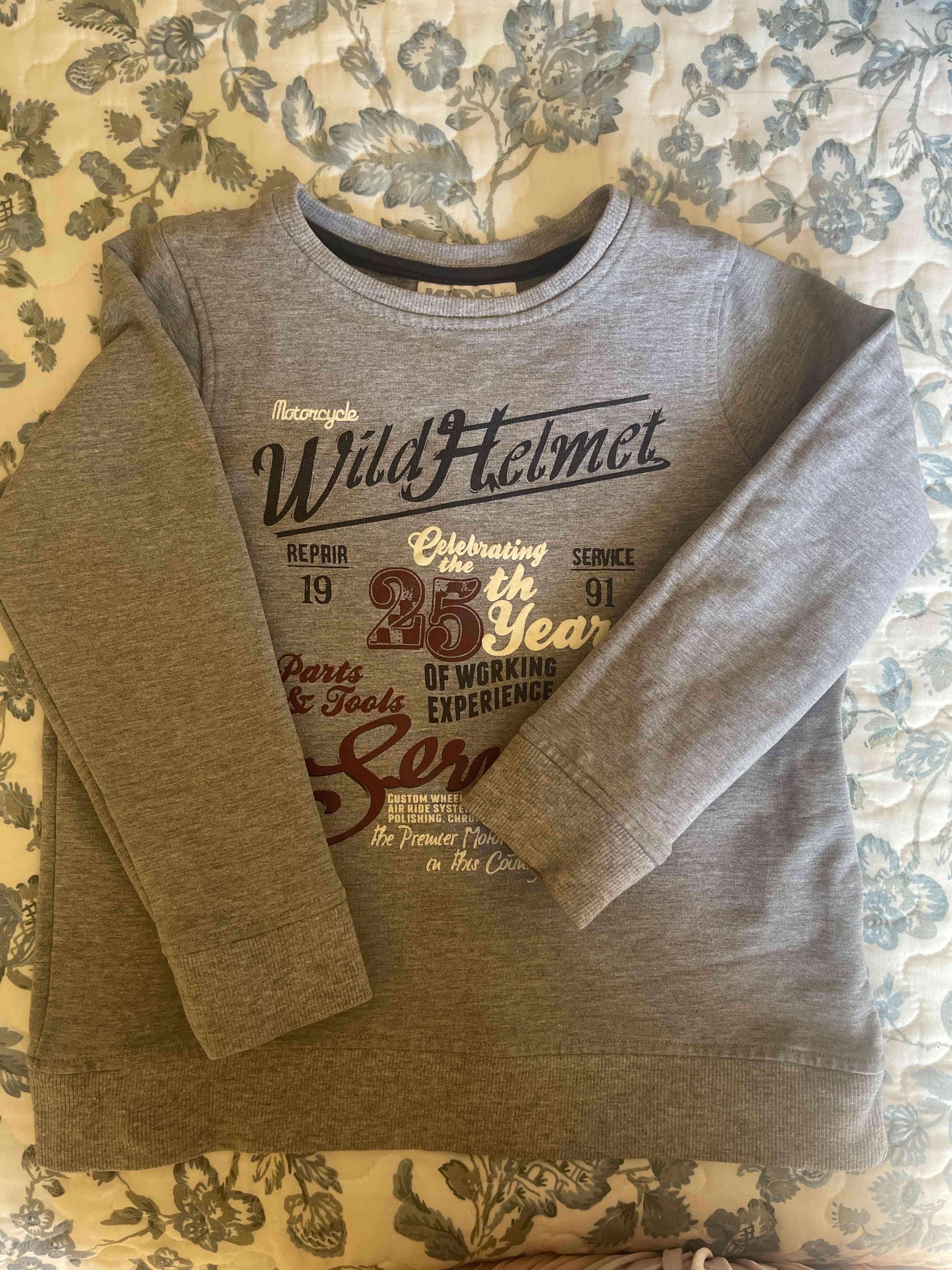 Polerón gris con estampado y azul - miniatura 1