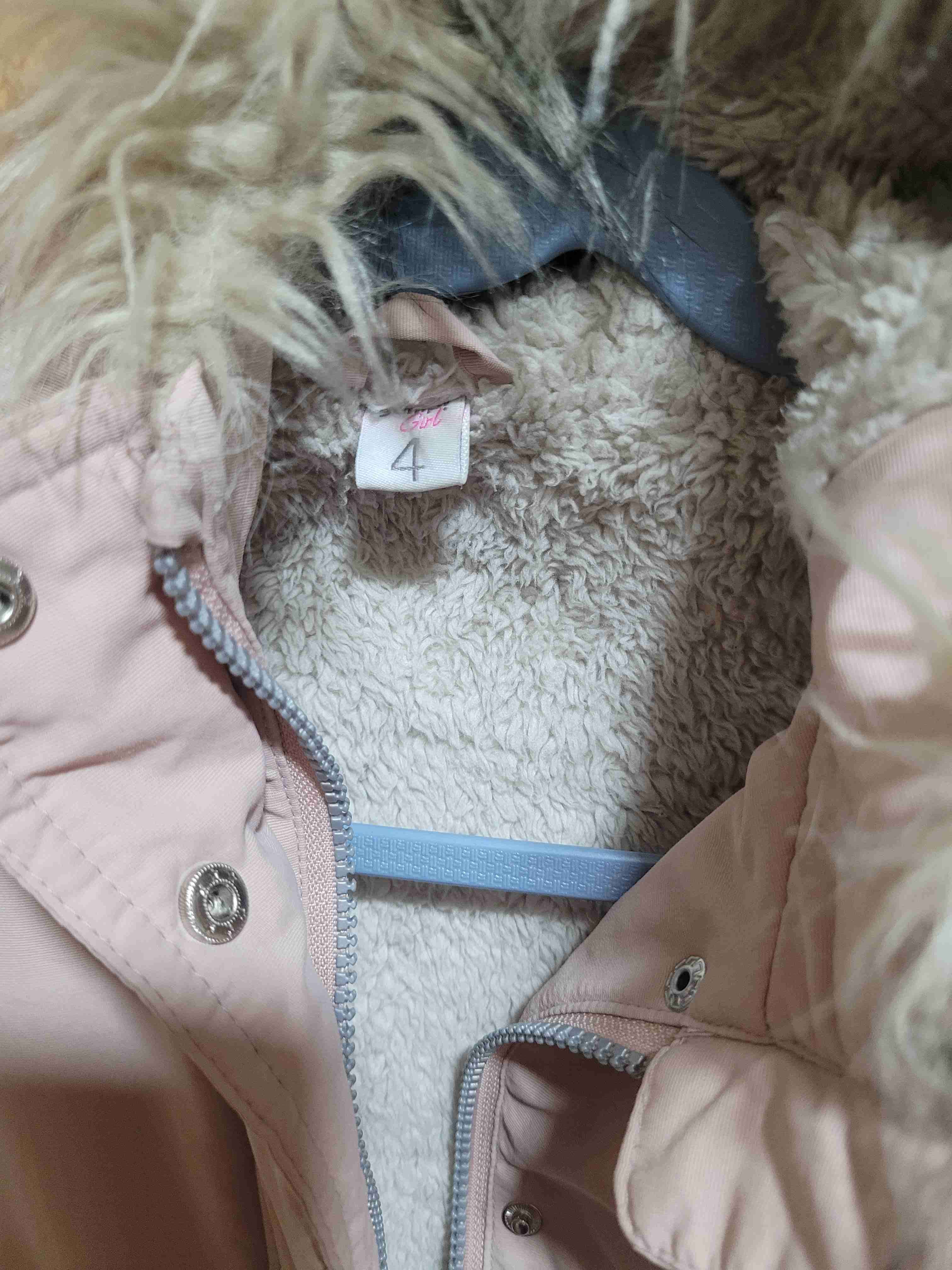 Parka infantil rosada con capucha - miniatura 3