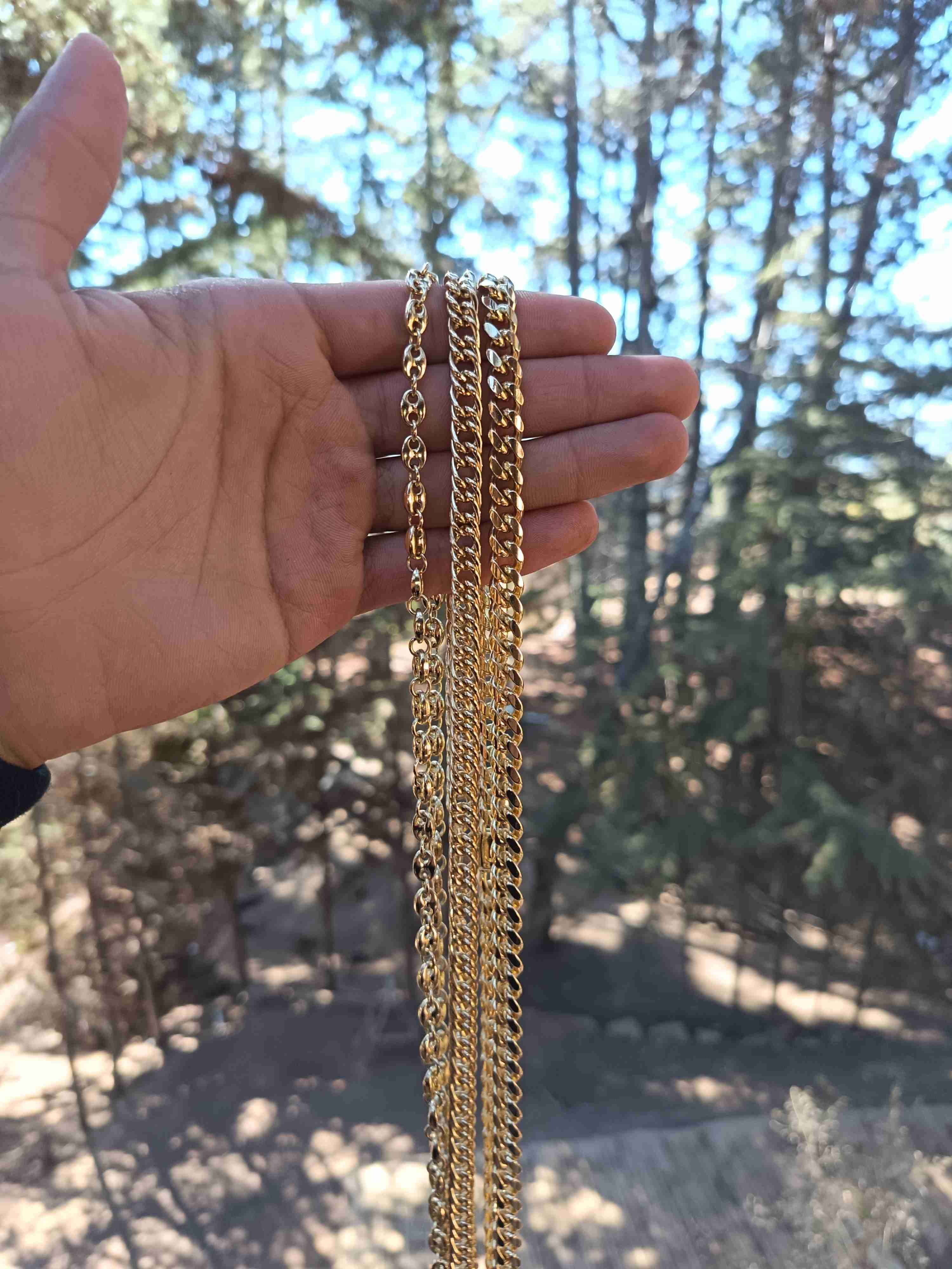 Cadenas doradas estilo a elección, oro laminado