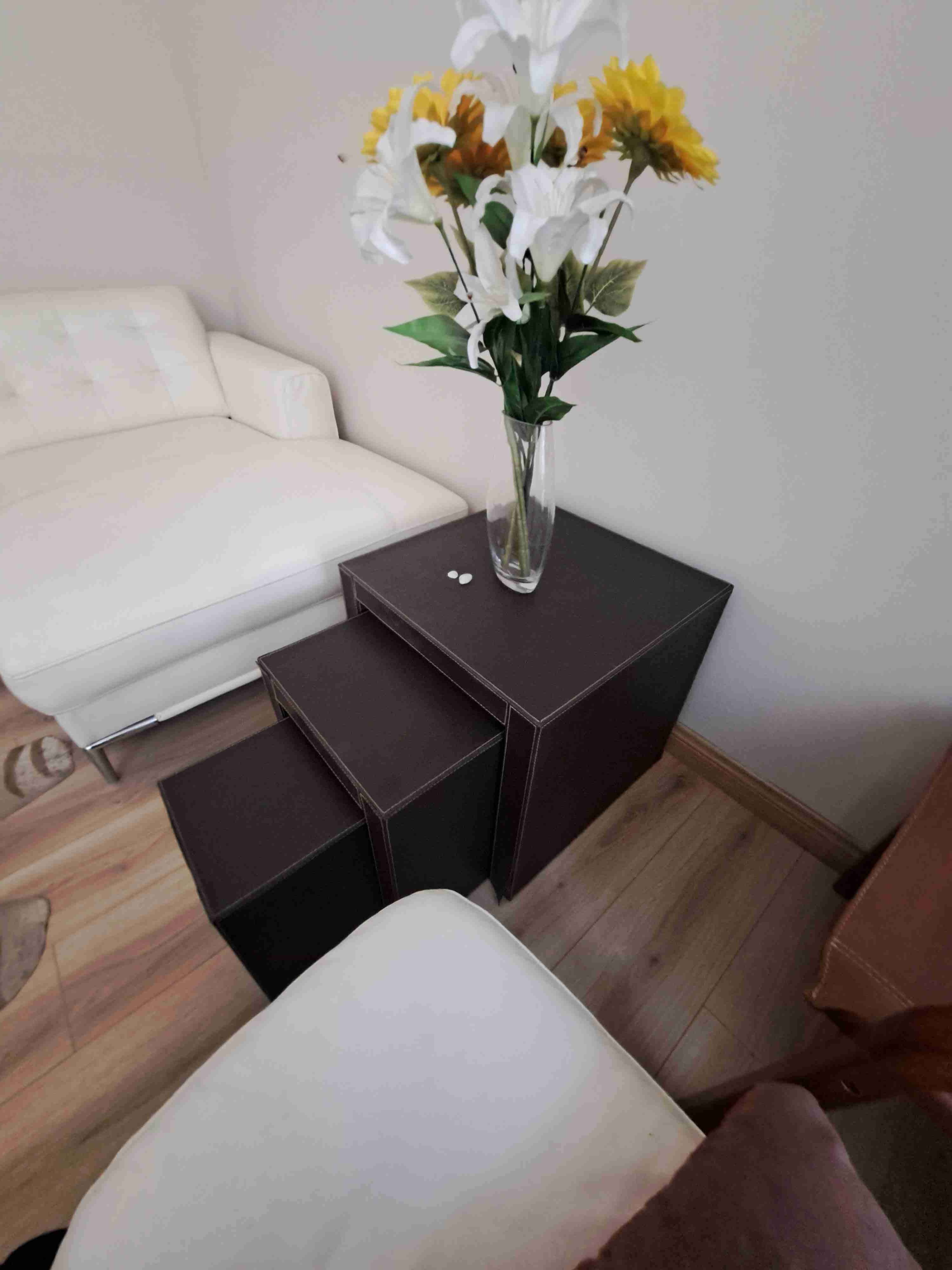 Juego de 3 mesas anidables marrón - miniatura 2