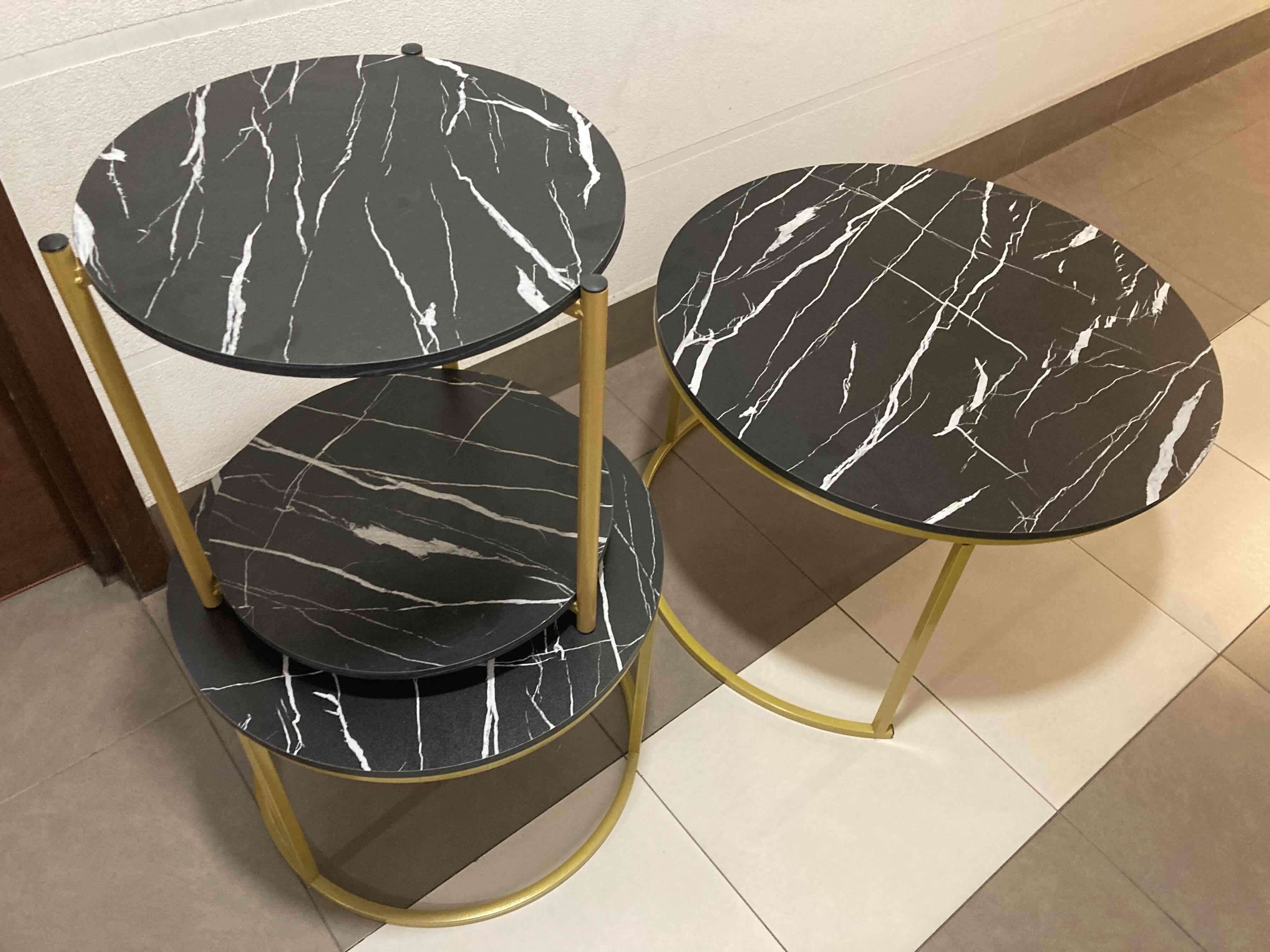 Juego de mesas de centro mármol - miniatura 2