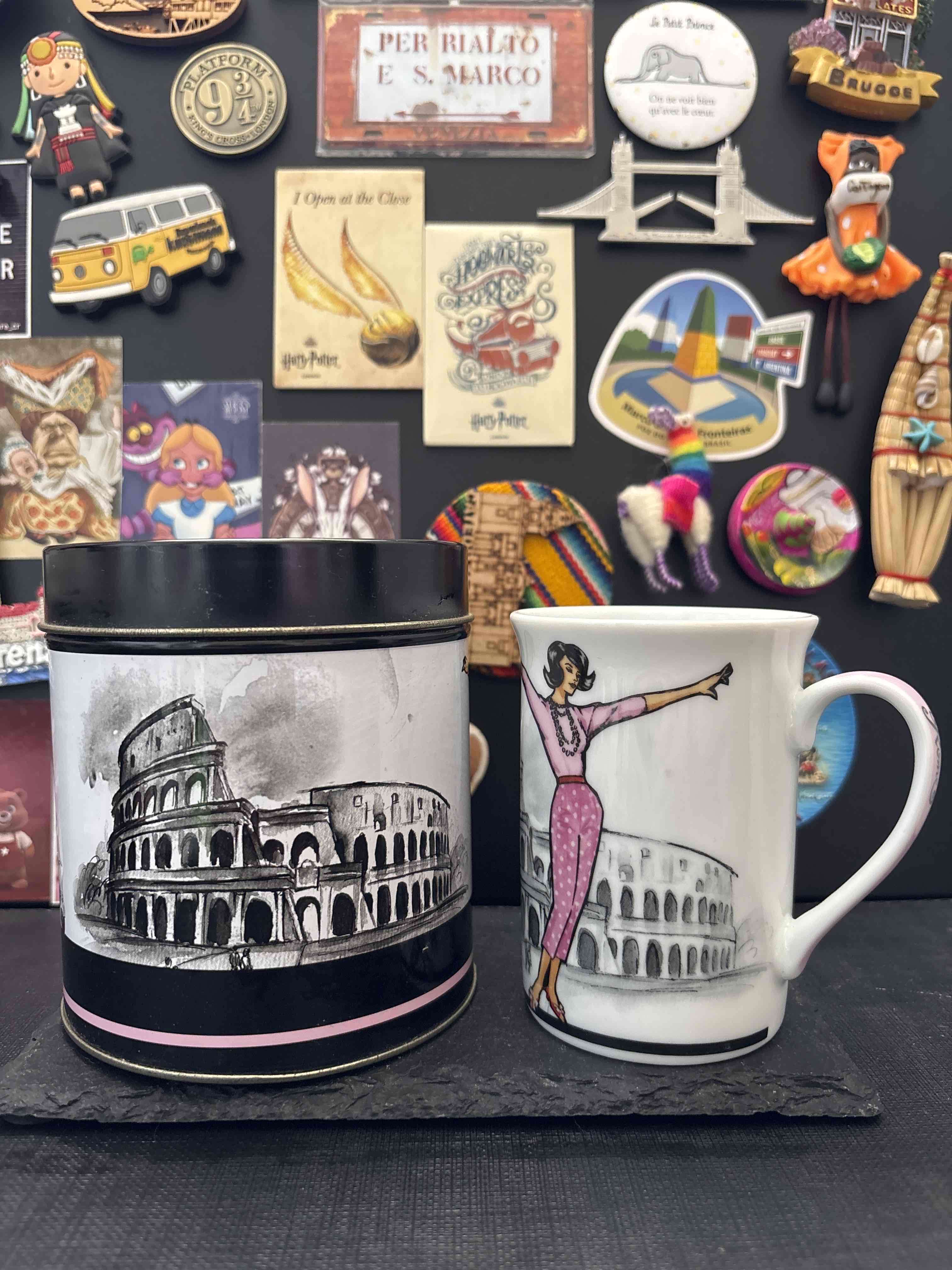 Set de lata y taza retro