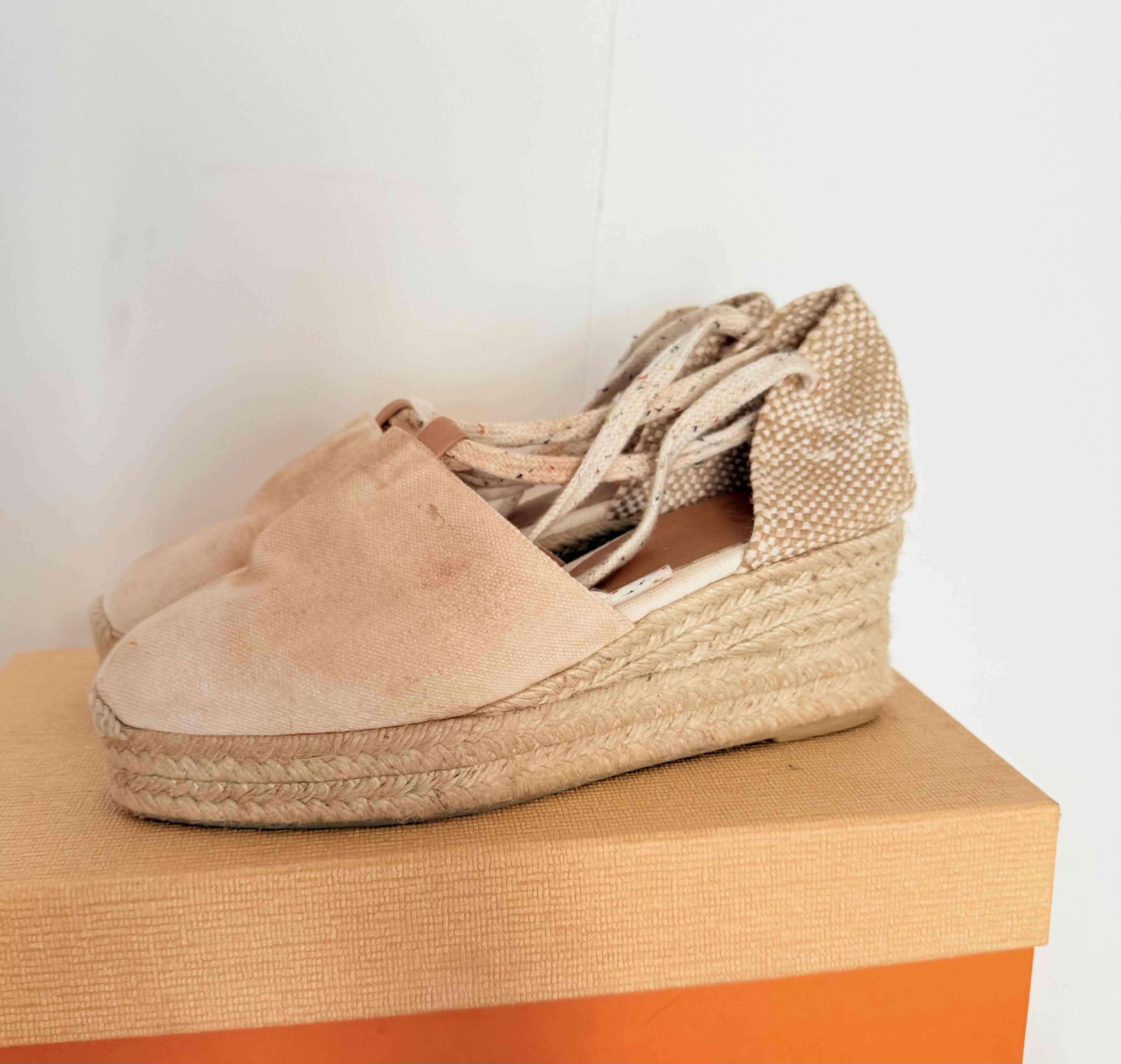 Alpargatas de plataforma beige #37 nuevas - miniatura 1