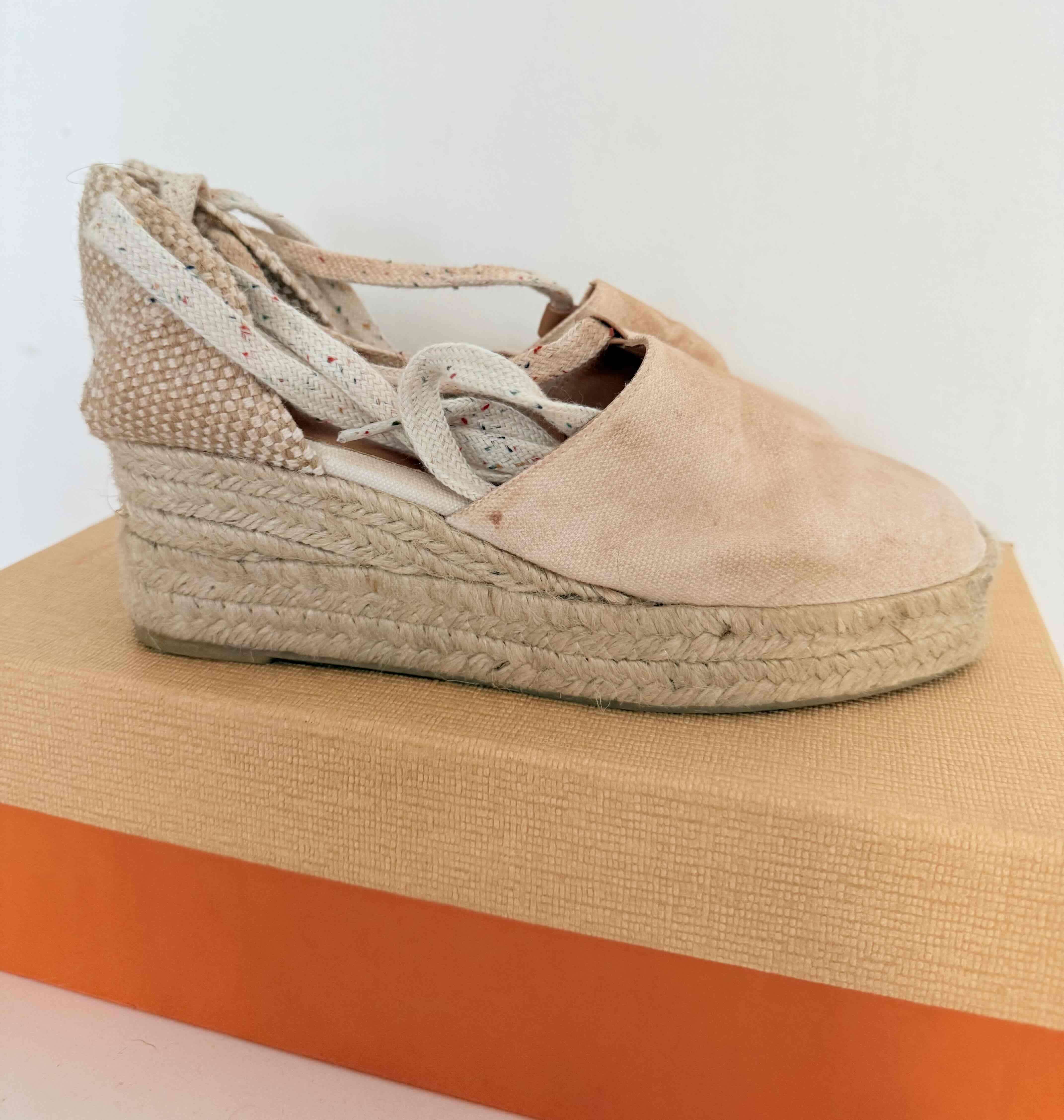 Alpargatas de plataforma beige #37 nuevas - miniatura 3