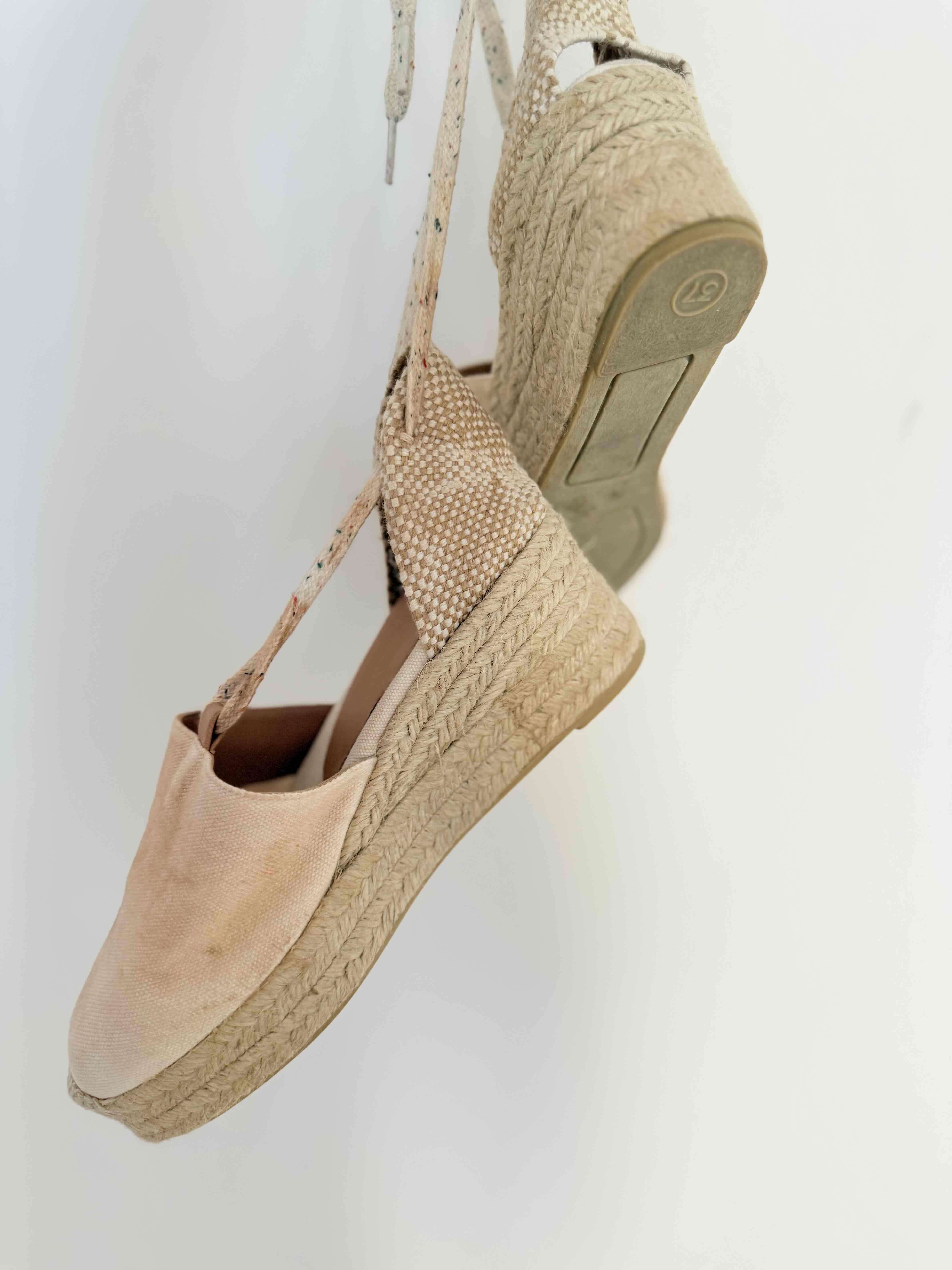 Alpargatas de plataforma beige #37 nuevas - miniatura 5