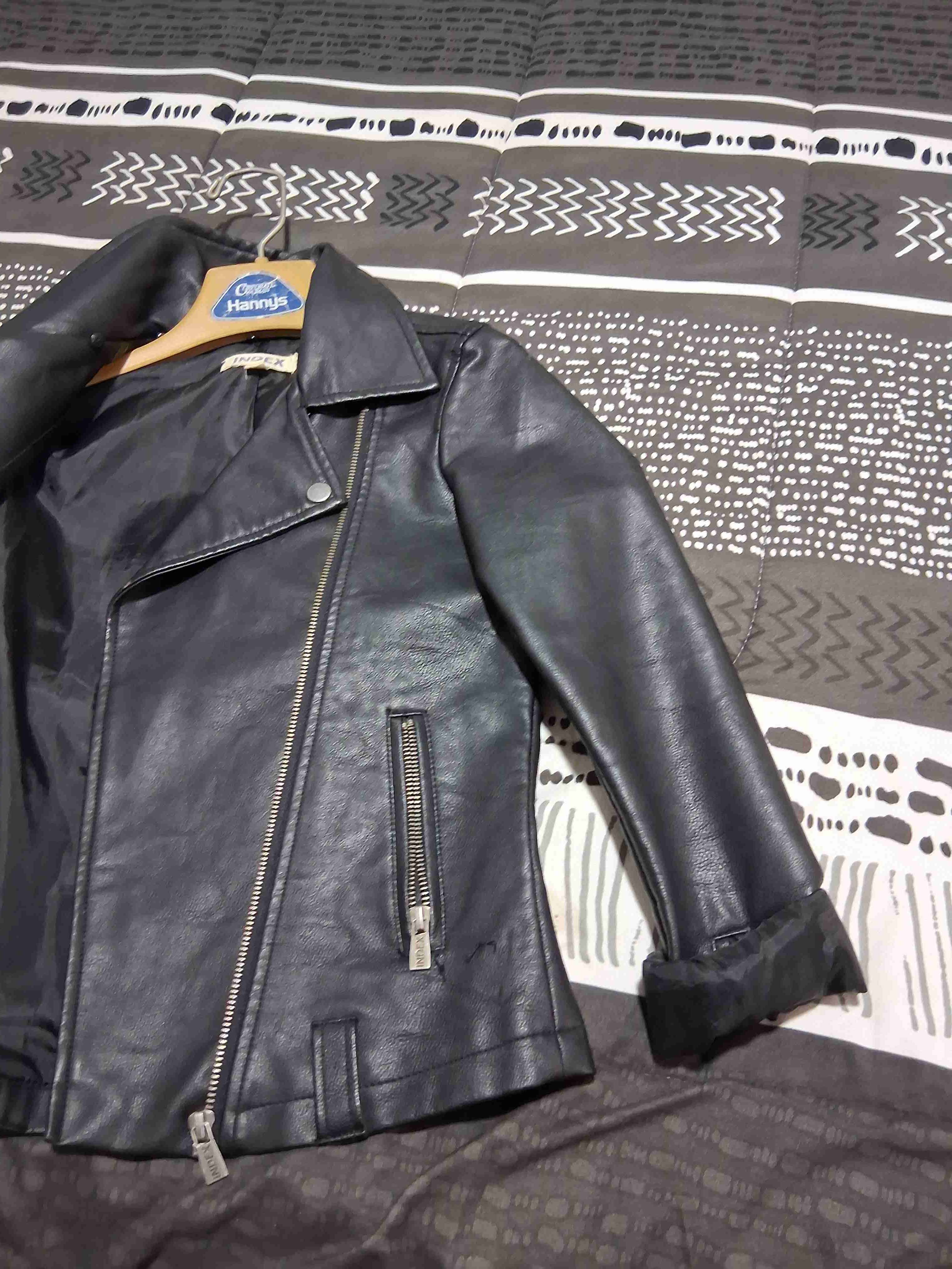 Chaqueta de cuero negra - miniatura 1