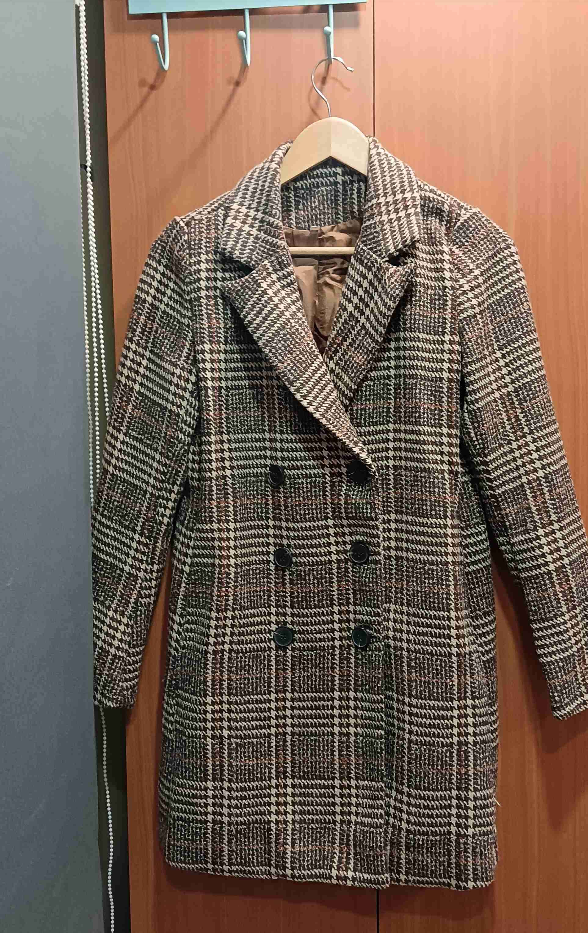 Abrigo de lana a cuadros - miniatura 1